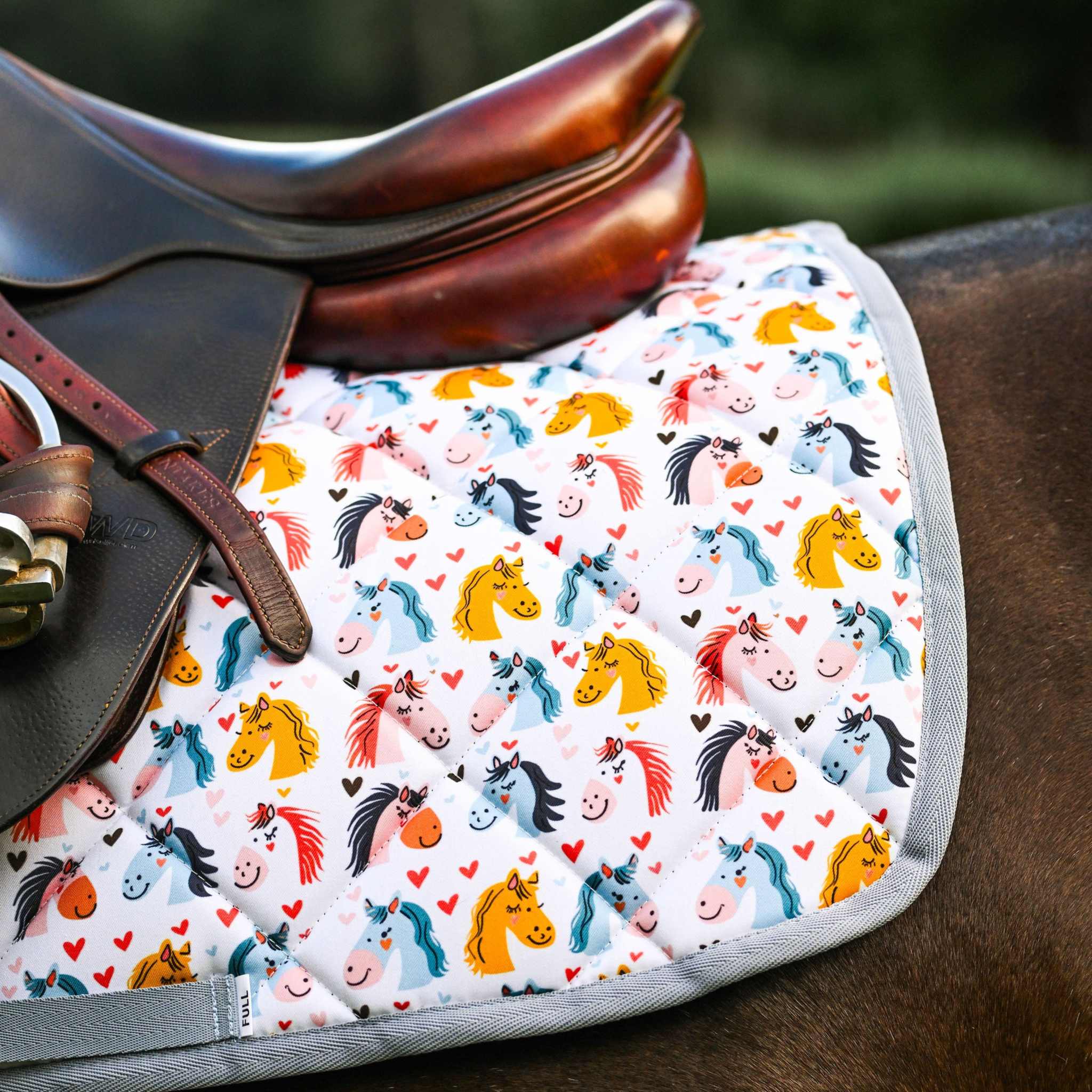 Dreamers & Schemers Horsing Around Saddle Pad – patterned saddle pad, equestrian gift, horseback riding gear from Dreamers & Schemers Saddle Pads