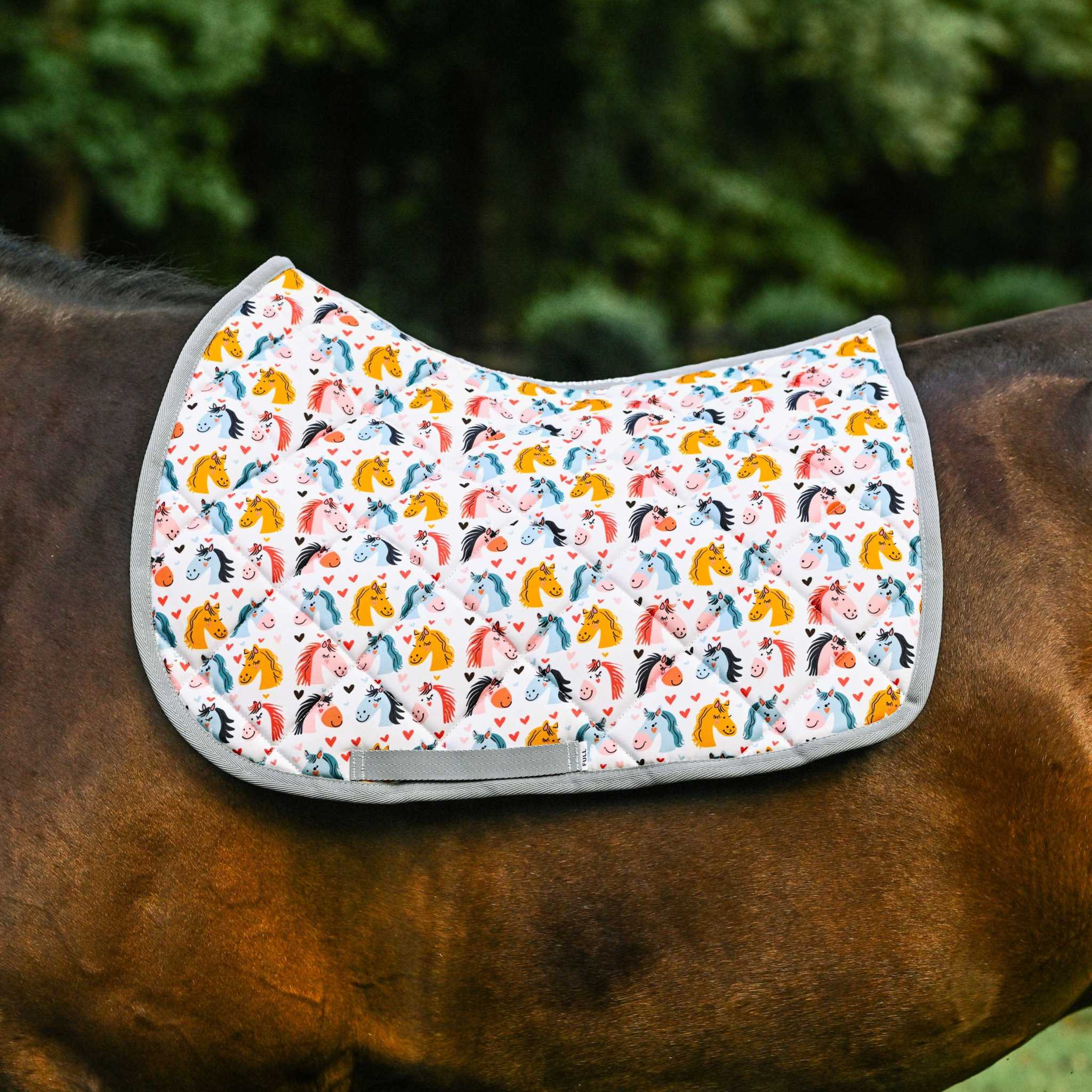 Dreamers & Schemers Horsing Around Saddle Pad – patterned saddle pad, equestrian gift, horseback riding gear from Dreamers & Schemers Saddle Pads