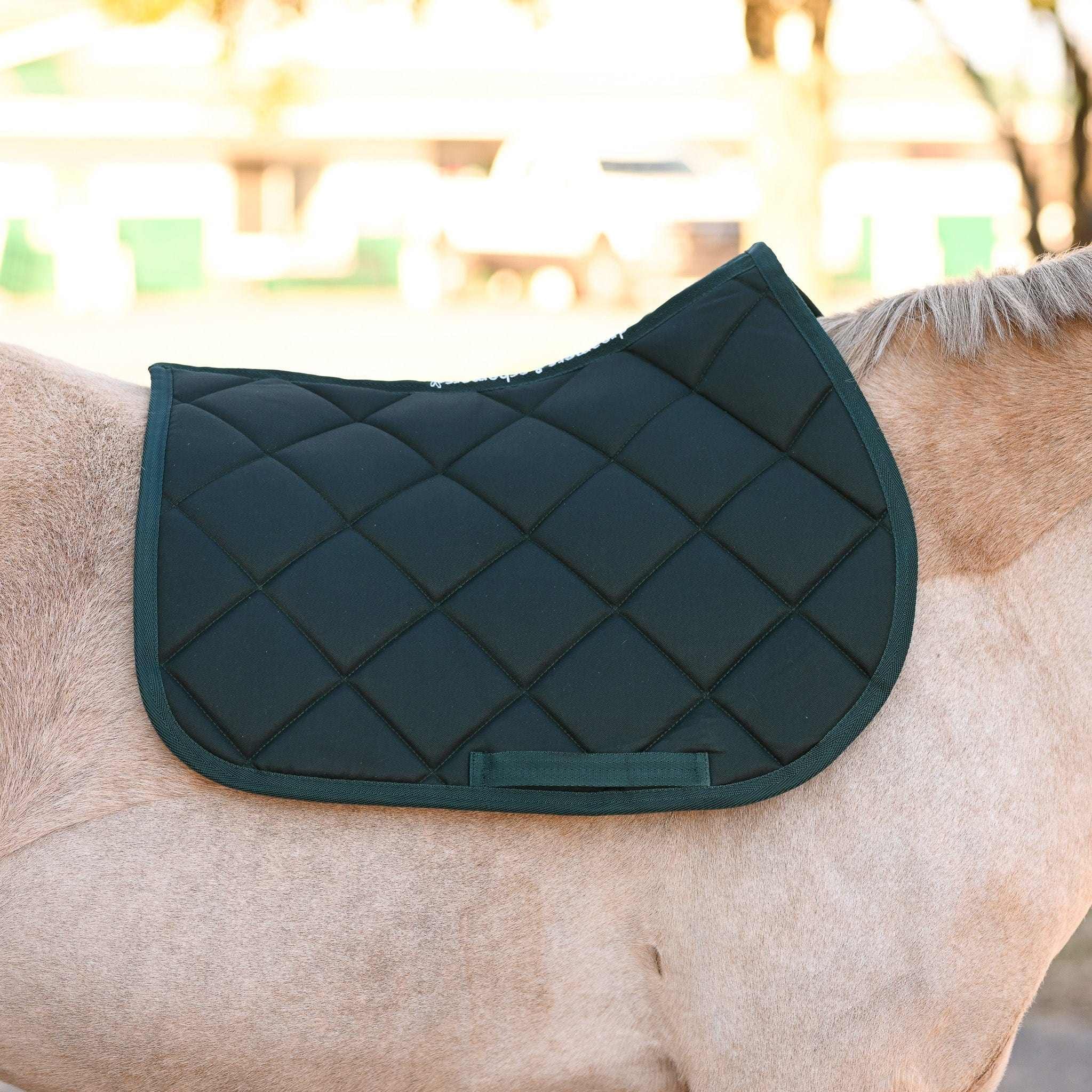 Dreamers & Schemers Hunter Green Saddle Pad – patterned saddle pad, equestrian gift, horseback riding gear from Dreamers & Schemers Saddle Pads
