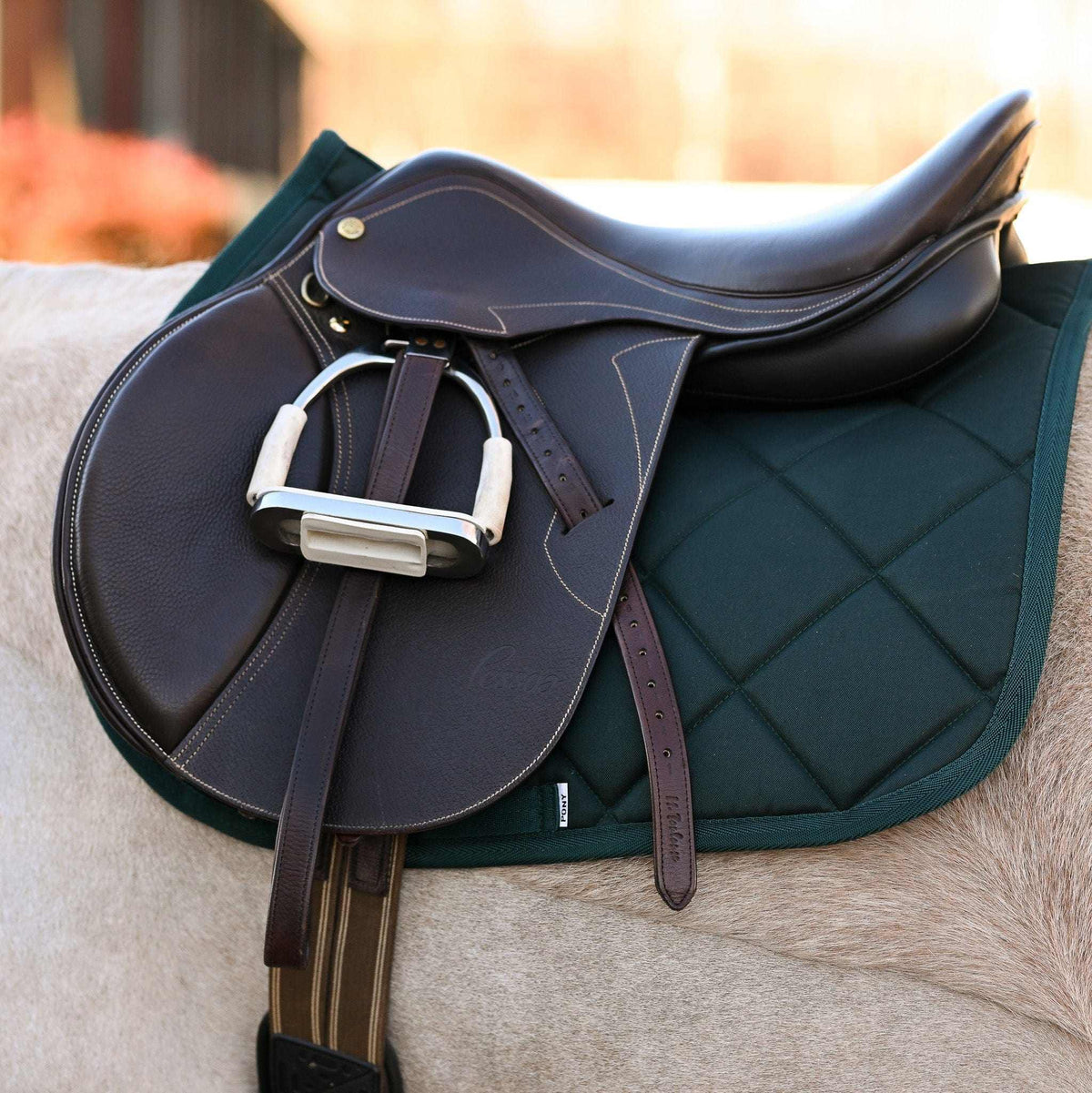 Hunter Green all-purpose saddle pad, alternate angle, by Dreamers & Schemers