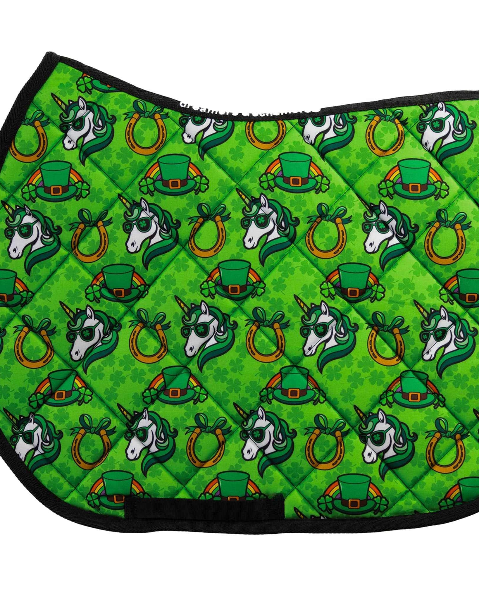 I Luck It A Lot Saddle Pad full size with cushy quilting and playful style from Dreamers & Schemers