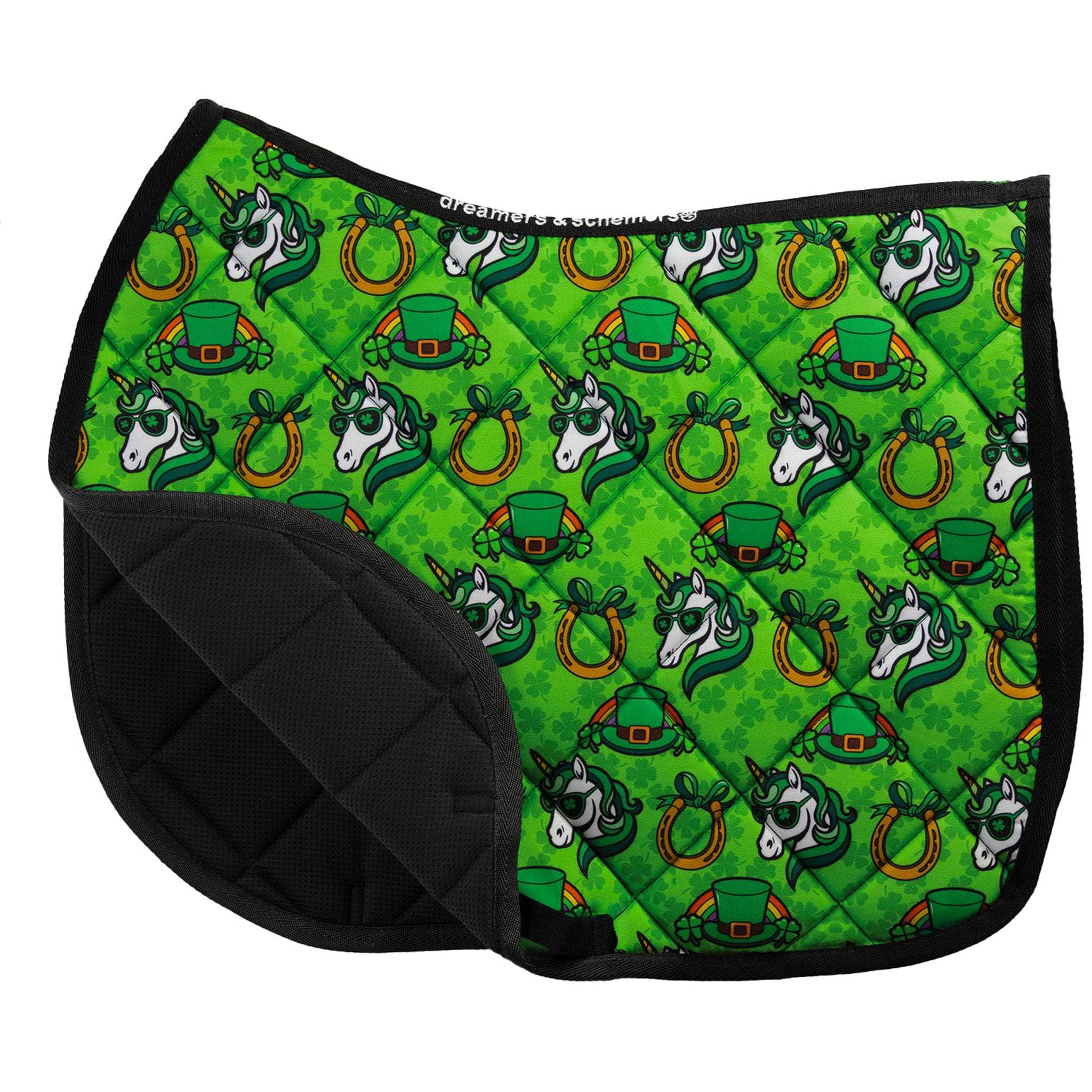 I Luck It A Lot Saddle Pad full-size with cushy quilting and stylish pattern for comfortable everyday riding