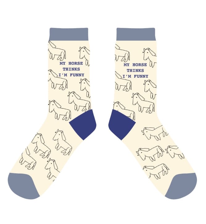 dreamers & schemers Crew Sock I'm Funny Crew Socks equestrian boot socks boot socks thin socks riding socks pattern socks tall socks funny socks knee high socks horse socks horse show socks