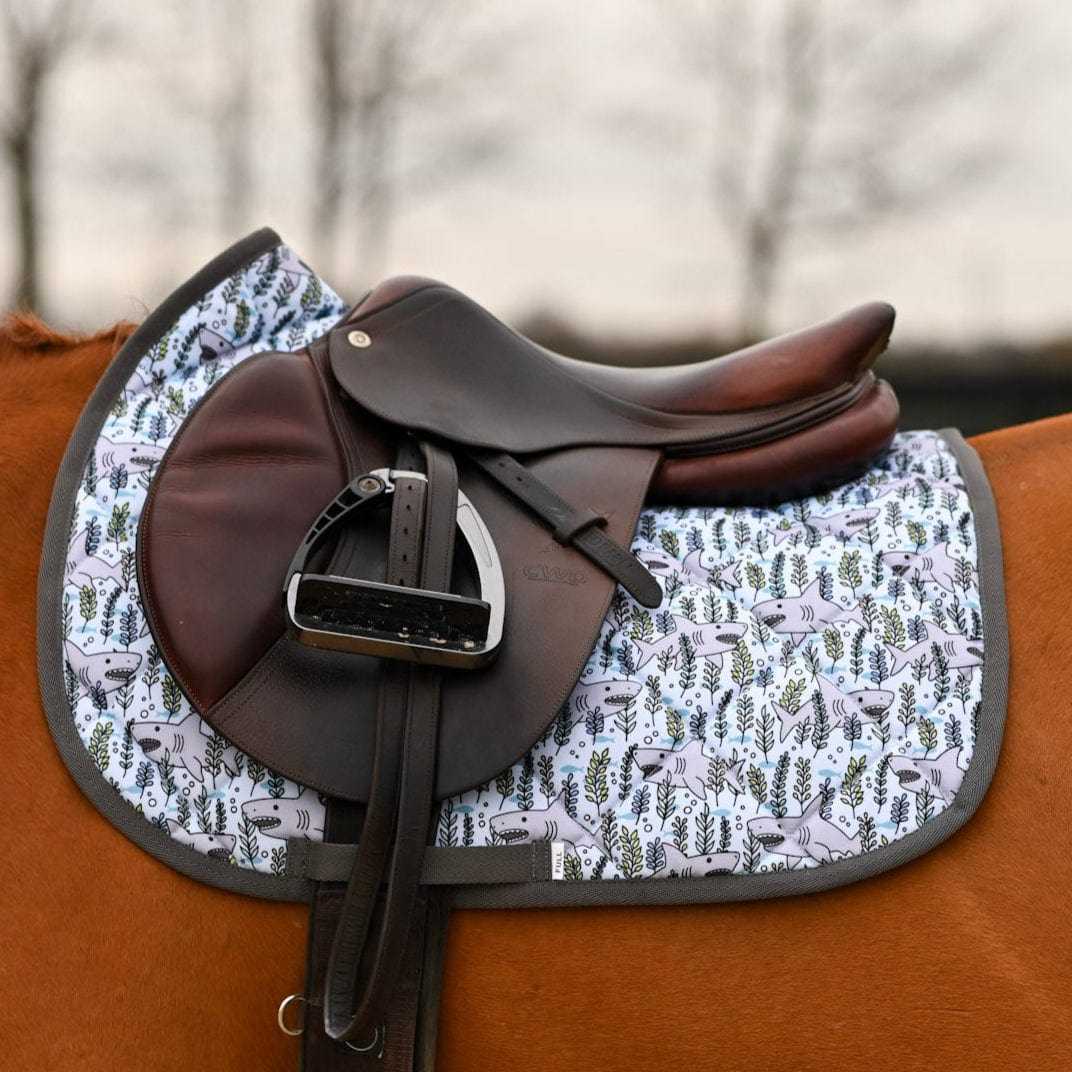 Dreamers & Schemers Jawsome Saddle Pad – patterned saddle pad, equestrian gift, horseback riding gear from Dreamers & Schemers Saddle Pads
