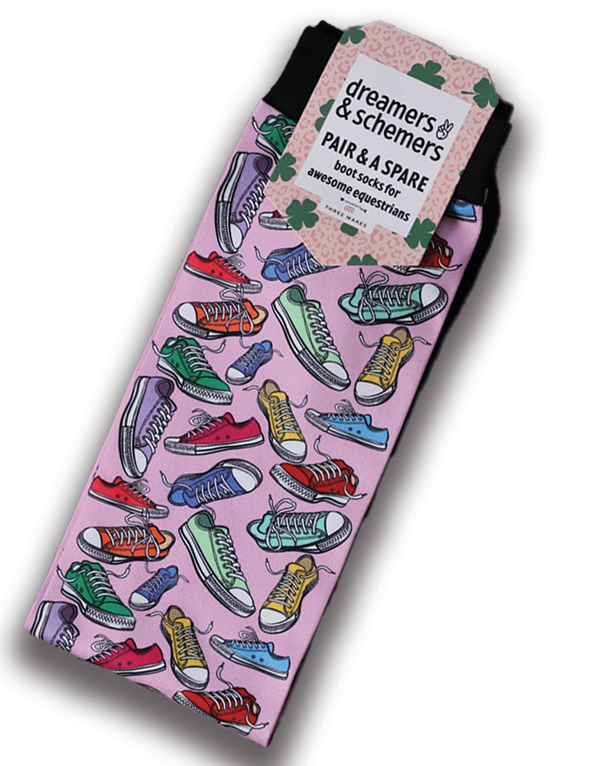 Kicks Pair & a Spare equestrian boot socks with sneaker shoe kicks in Light Blue, by Dreamers & Schemers