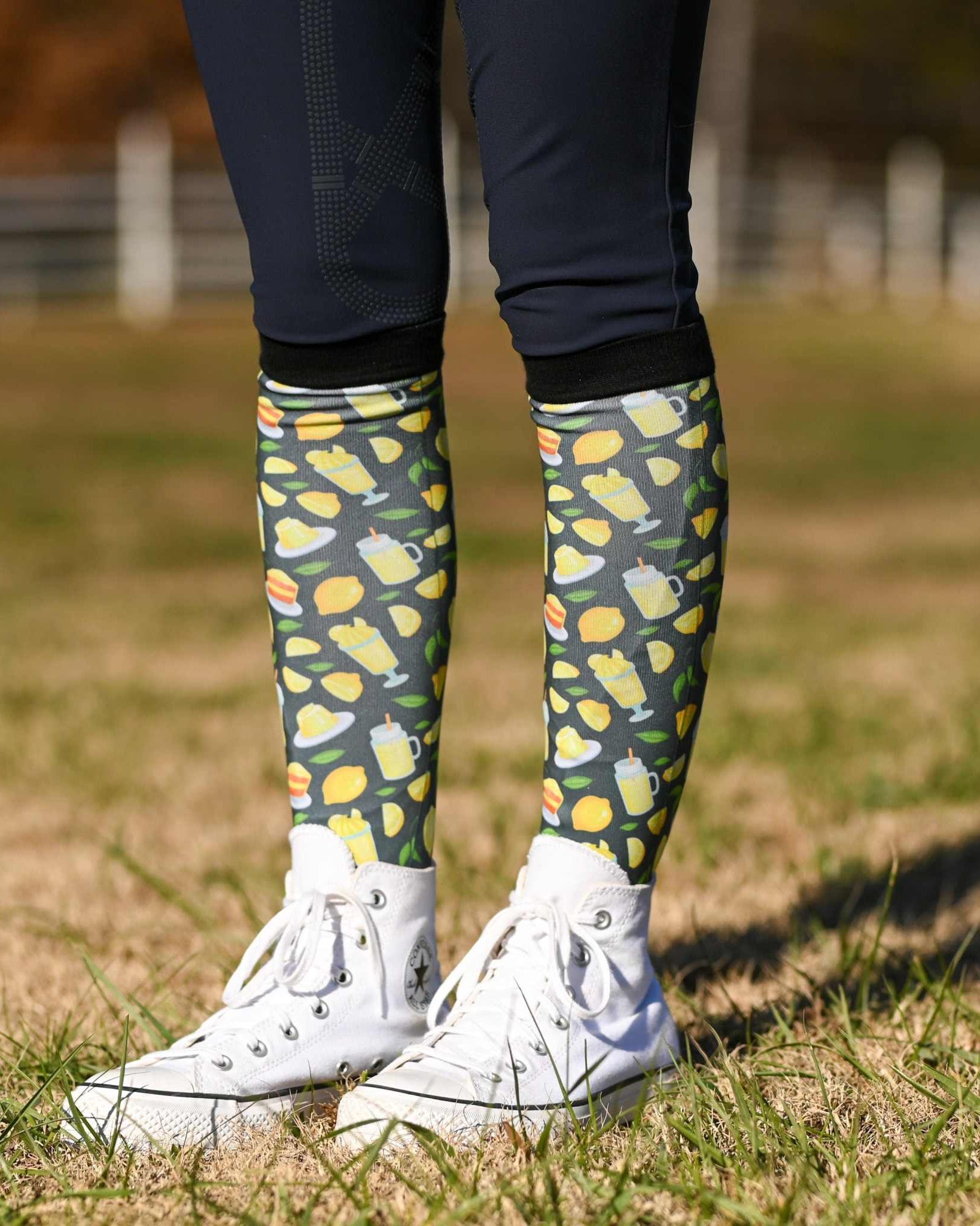 dreamers & schemers Pair & A Spare Lemon Everything Pair & a Spare Socks equestrian boot socks boot socks thin socks riding socks pattern socks tall socks funny socks knee high socks horse socks horse show socks