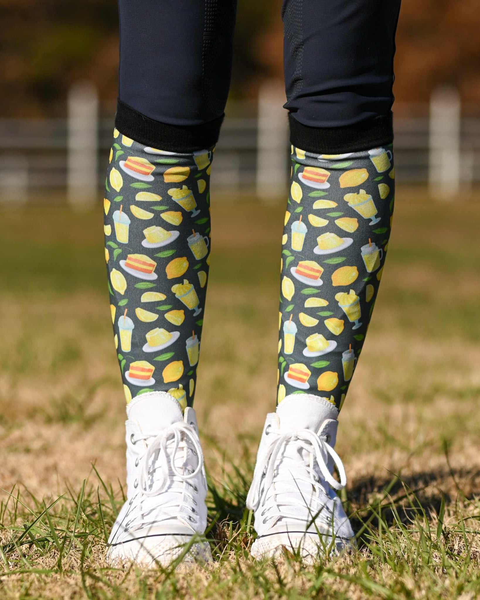 dreamers & schemers Pair & A Spare Lemon Everything Pair & a Spare Socks equestrian boot socks boot socks thin socks riding socks pattern socks tall socks funny socks knee high socks horse socks horse show socks