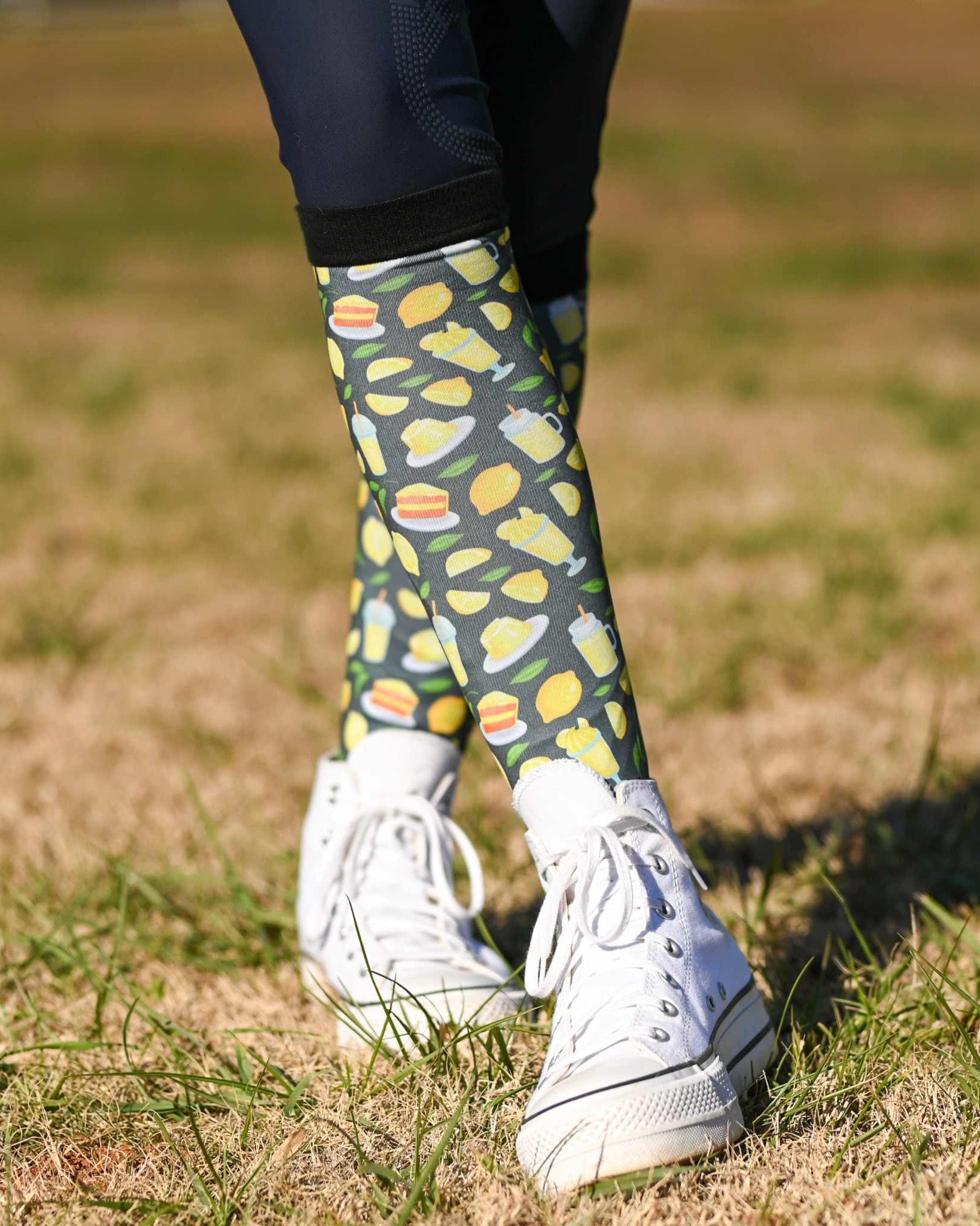 dreamers & schemers Pair & A Spare Lemon Everything Pair & a Spare Socks equestrian boot socks boot socks thin socks riding socks pattern socks tall socks funny socks knee high socks horse socks horse show socks