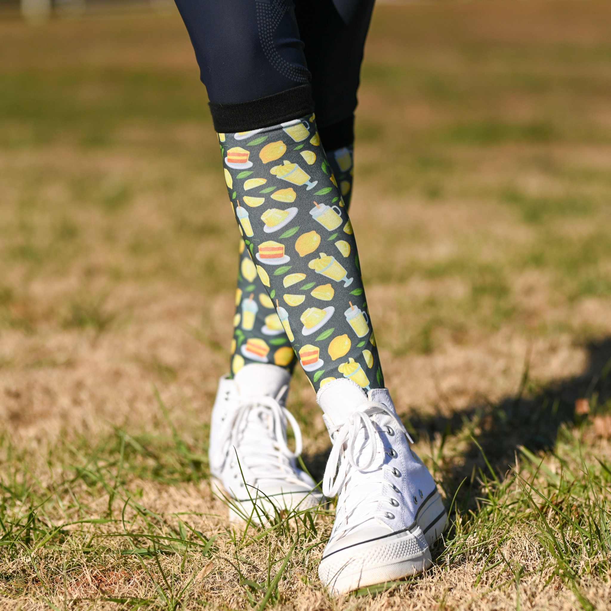 dreamers & schemers Pair & A Spare Lemon Everything Pair & a Spare Socks equestrian boot socks boot socks thin socks riding socks pattern socks tall socks funny socks knee high socks horse socks horse show socks