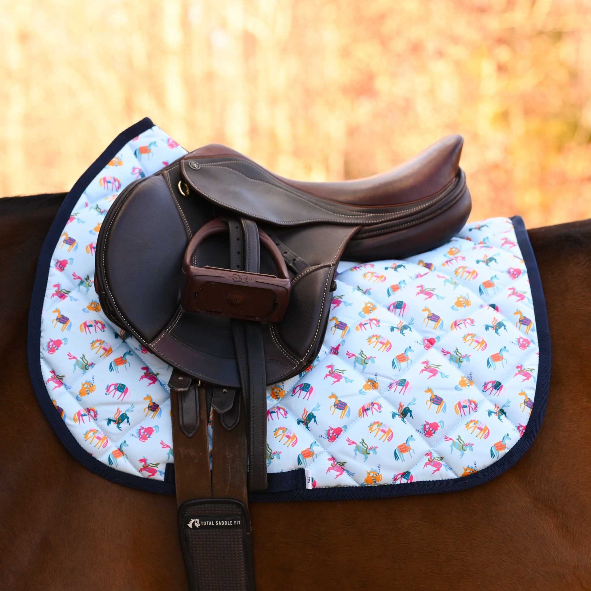 Dreamers & Schemers Light Jacket Saddle Pad – patterned saddle pad, equestrian gift, horseback riding gear from Dreamers & Schemers Saddle Pads