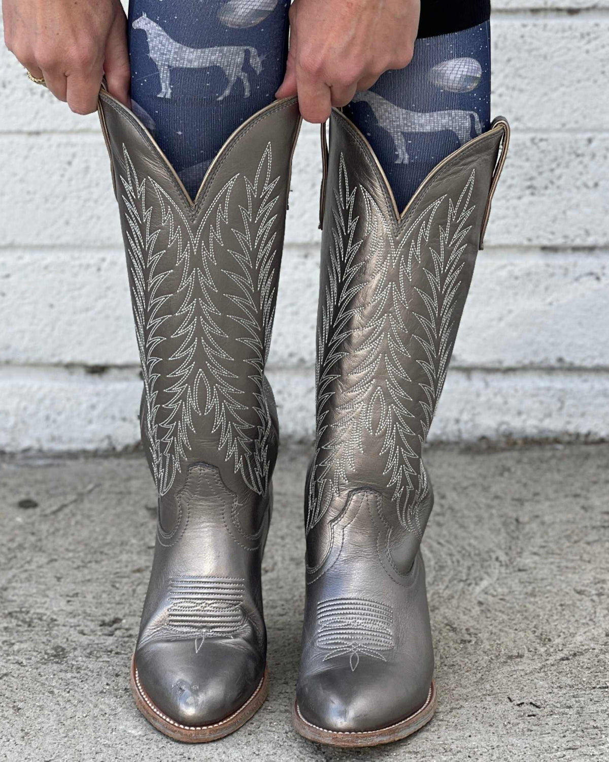 Disco Horse limited edition equestrian boot socks, showing the full pattern layout