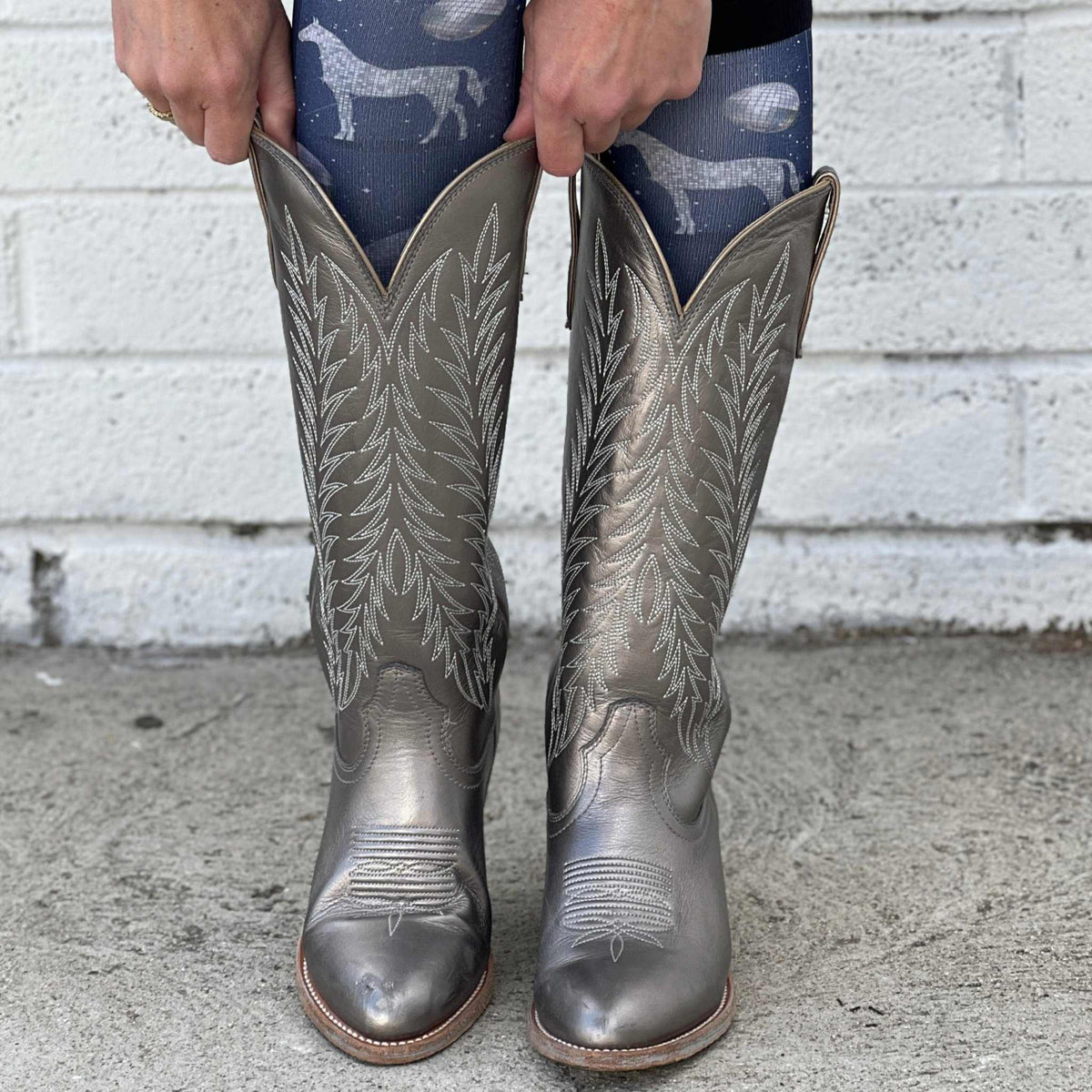 Disco Horse limited edition equestrian boot socks, showing the full pattern layout