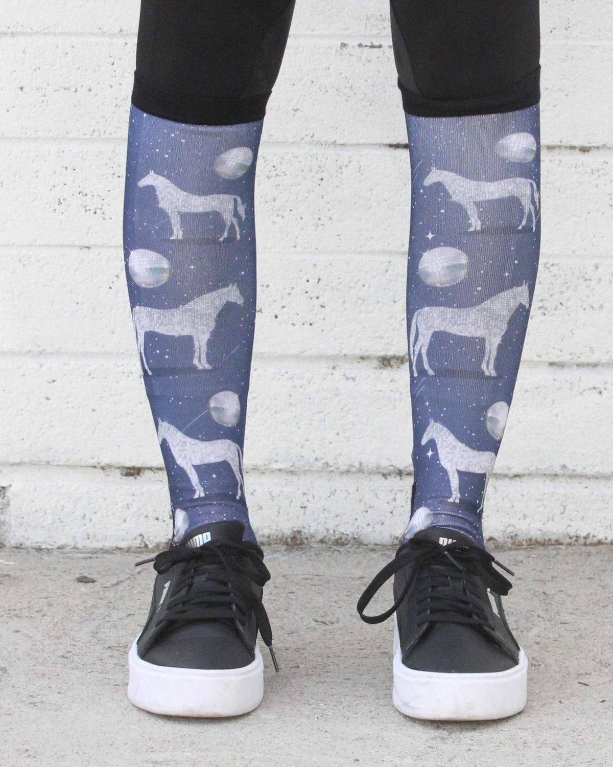 Disco Horse limited edition equestrian boot socks, additional view