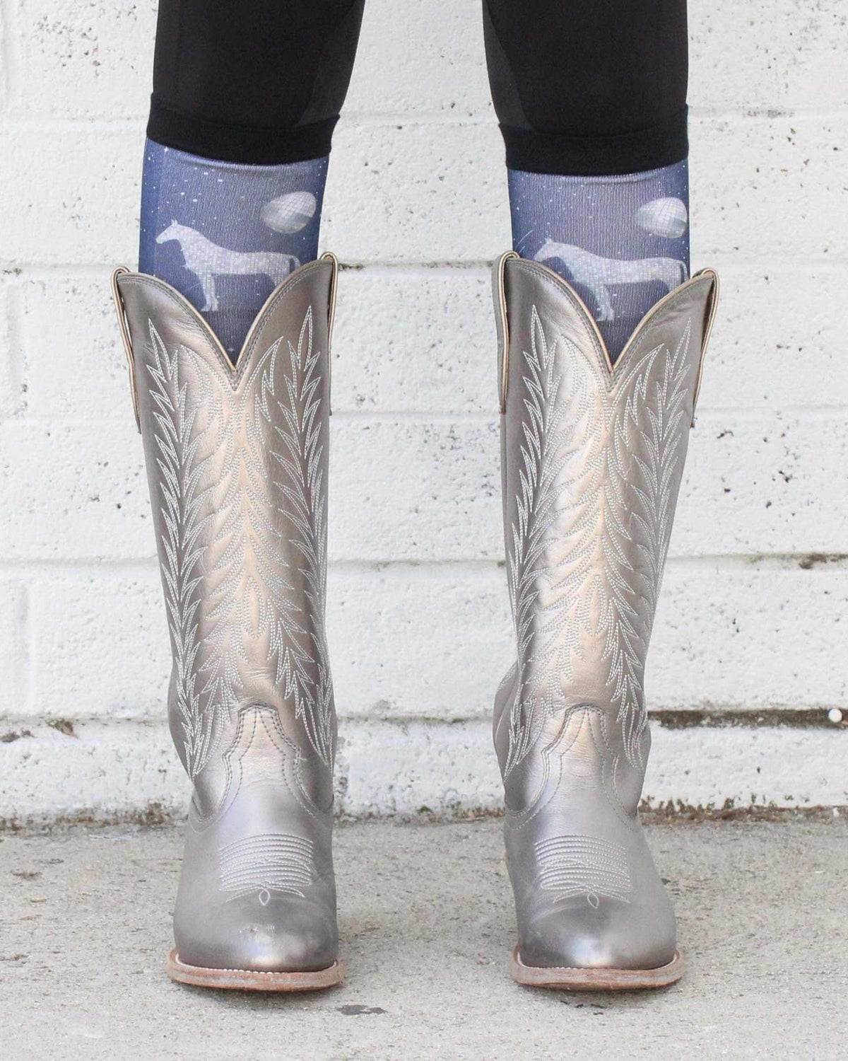 Disco Horse limited edition equestrian boot socks, by Dreamers & Schemers