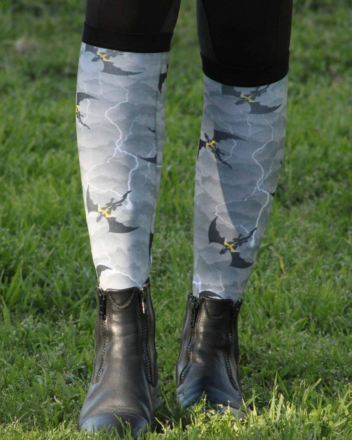 Fourth Wing limited edition equestrian boot socks with fourth wing dragon fantasy, by Dreamers & Schemers