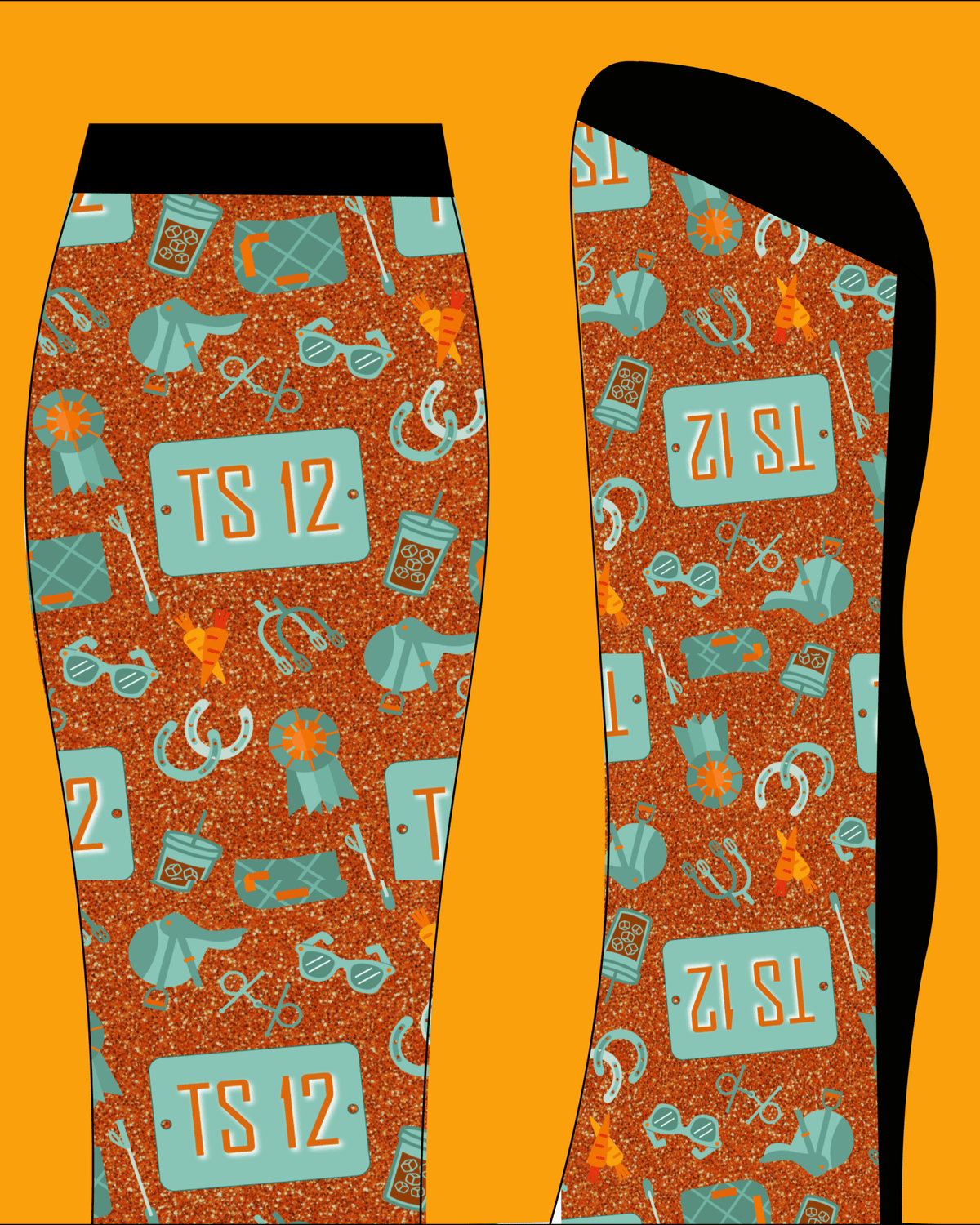 Limited edition Life of a Horse ShowGirl boot socks with equestrian-themed glitter design