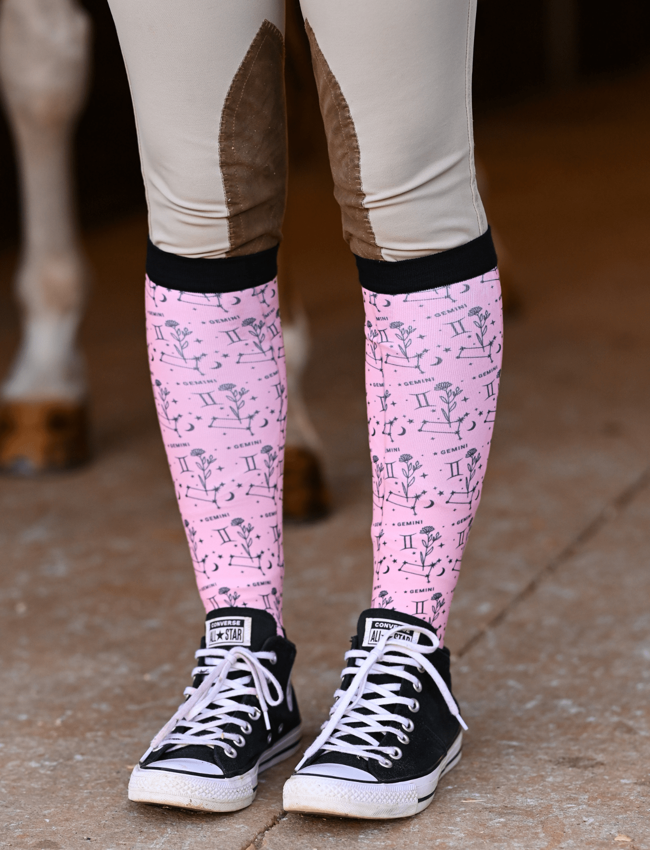D&S LIMITED EDITION Limited Edition Limited Floral Gemini Socks equestrian boot socks boot socks thin socks riding socks pattern socks tall socks funny socks knee high socks horse socks horse show socks