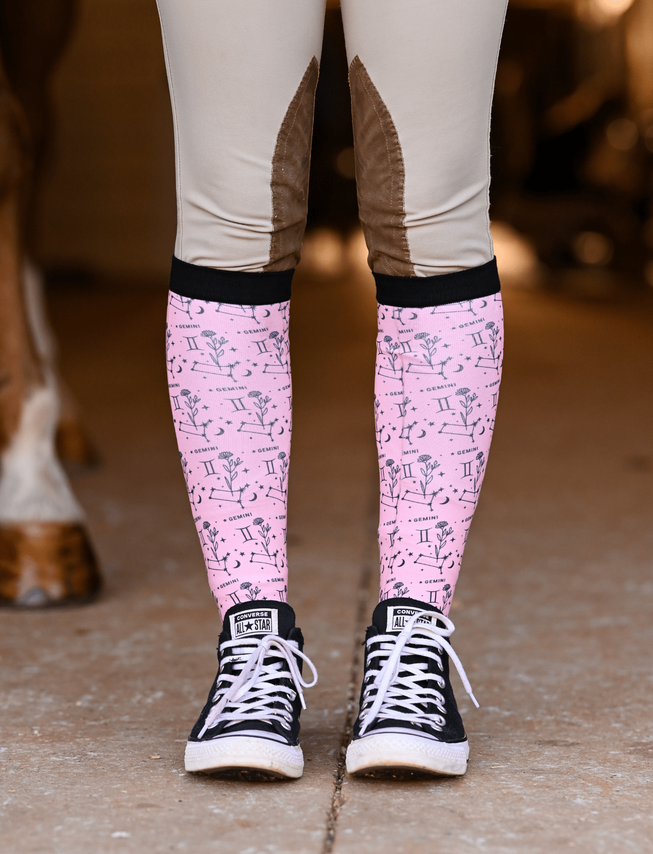 D&S LIMITED EDITION Limited Edition Limited Floral Gemini Socks equestrian boot socks boot socks thin socks riding socks pattern socks tall socks funny socks knee high socks horse socks horse show socks