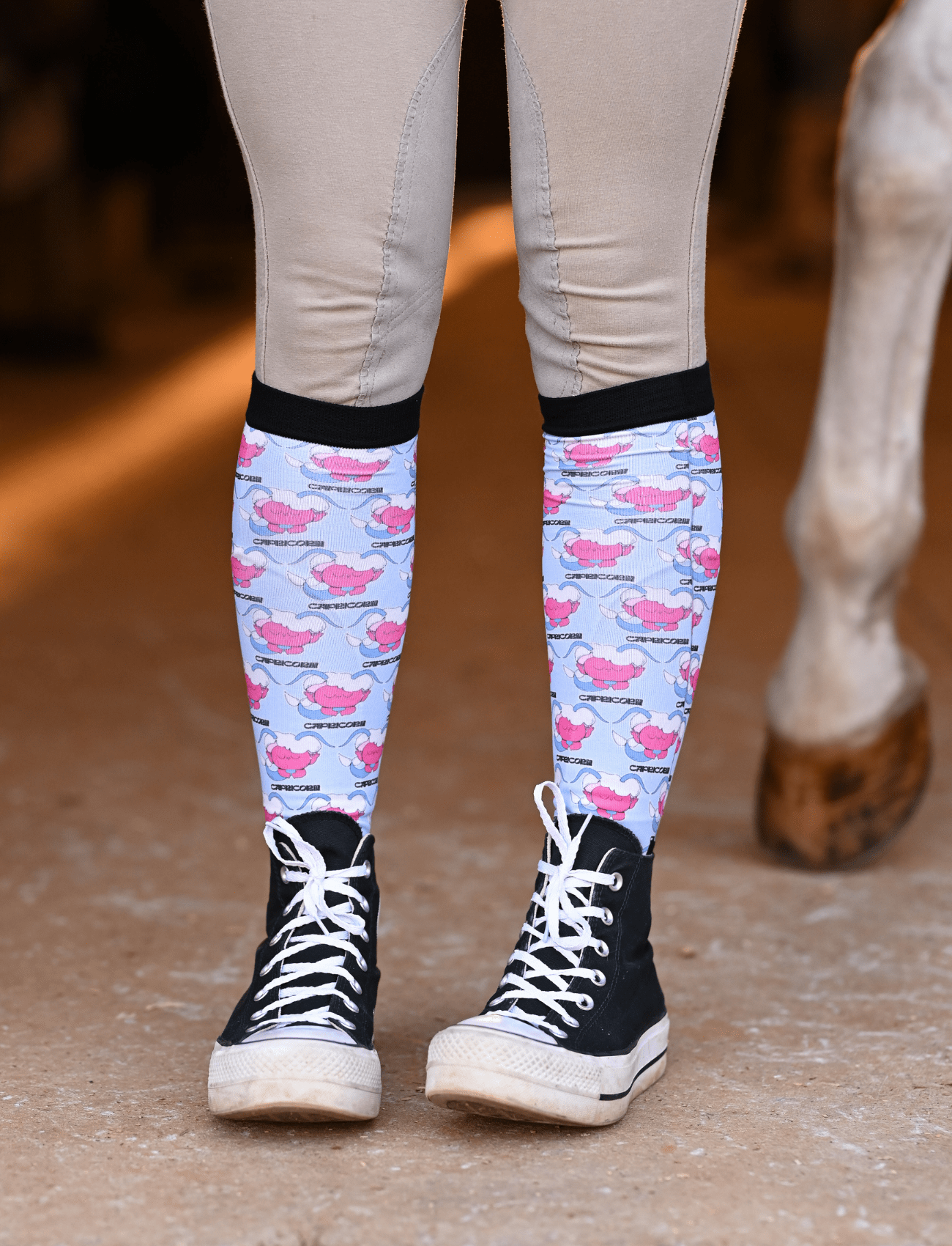 D&S LIMITED EDITION Limited Edition Limited Mushroom Capricorn Socks equestrian boot socks boot socks thin socks riding socks pattern socks tall socks funny socks knee high socks horse socks horse show socks