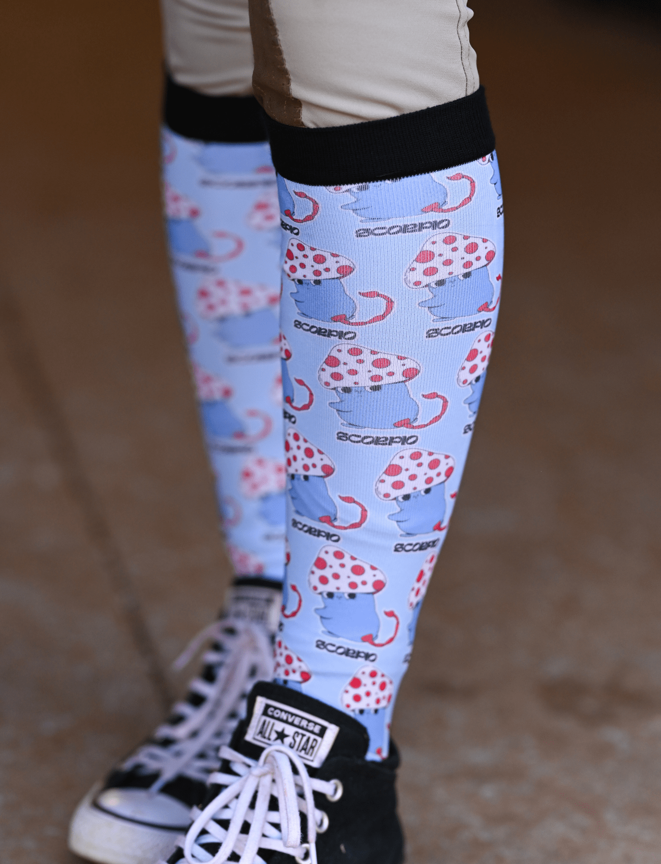 D&S LIMITED EDITION Limited Edition Limited Mushroom Scorpio Socks equestrian boot socks boot socks thin socks riding socks pattern socks tall socks funny socks knee high socks horse socks horse show socks