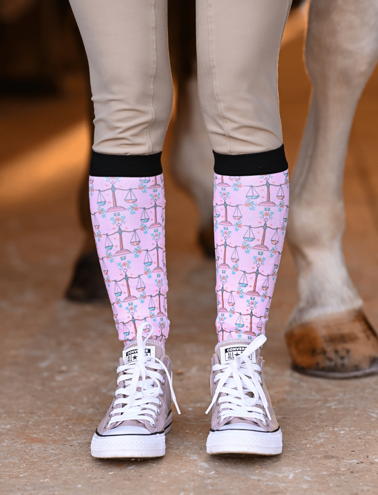 D&S LIMITED EDITION Limited Edition Limited Pretty Libra Socks equestrian boot socks boot socks thin socks riding socks pattern socks tall socks funny socks knee high socks horse socks horse show socks