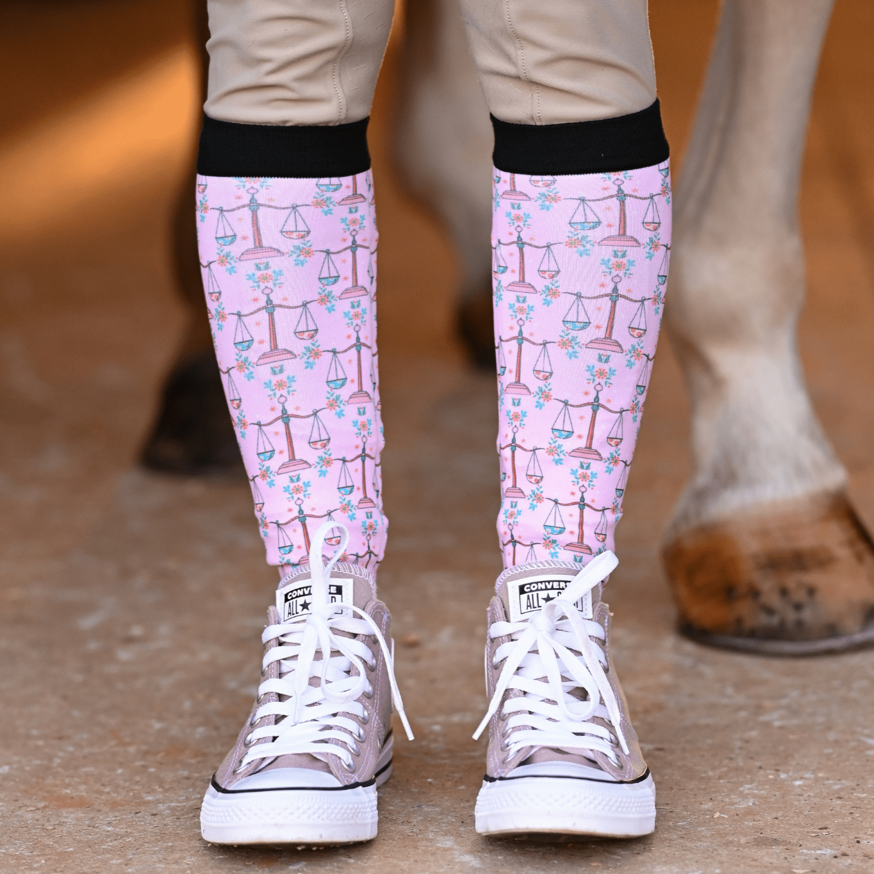 D&S LIMITED EDITION Limited Edition Limited Pretty Libra Socks equestrian boot socks boot socks thin socks riding socks pattern socks tall socks funny socks knee high socks horse socks horse show socks