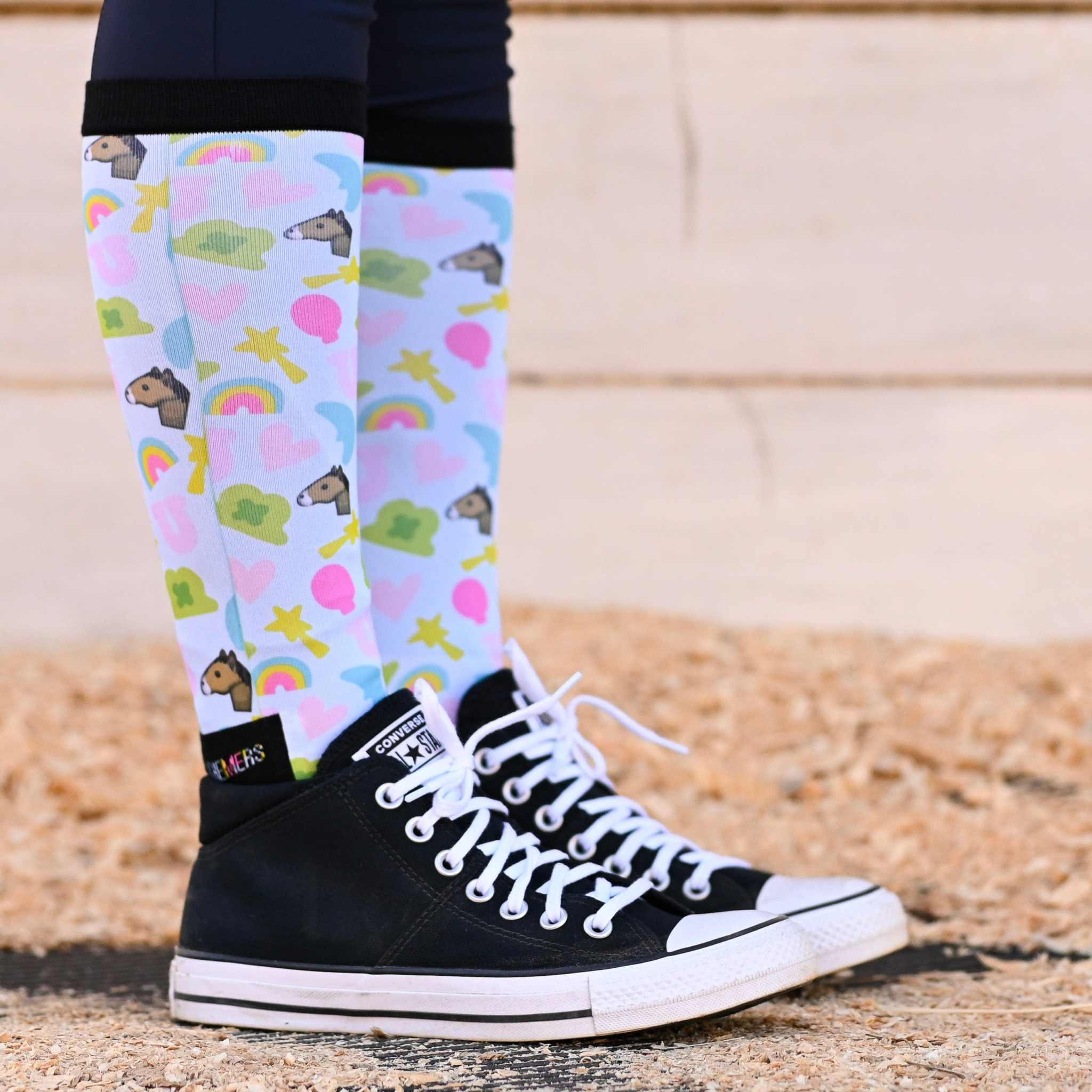 dreamers & schemers Youth Pair & a Spare Lucky Charms Youth Pair & a Spare Socks equestrian boot socks boot socks thin socks riding socks pattern socks tall socks funny socks knee high socks horse socks horse show socks