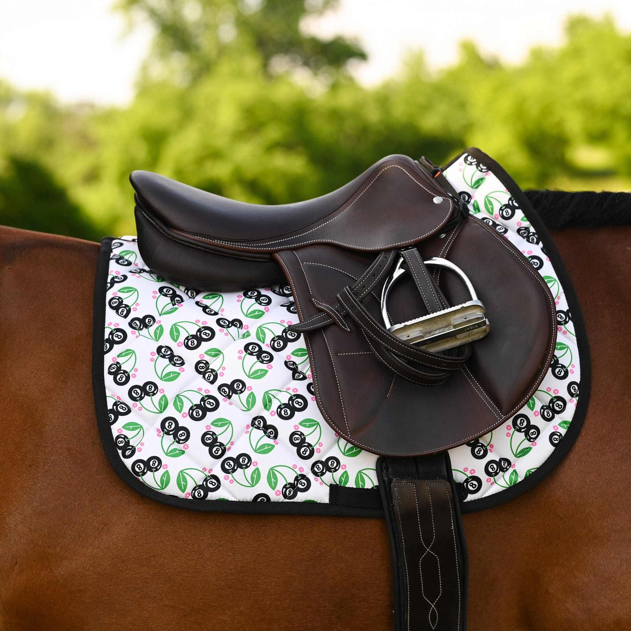 Dreamers & Schemers Magic 8 Ball Saddle Pad – patterned saddle pad, equestrian gift, horseback riding gear from Dreamers & Schemers Saddle Pads