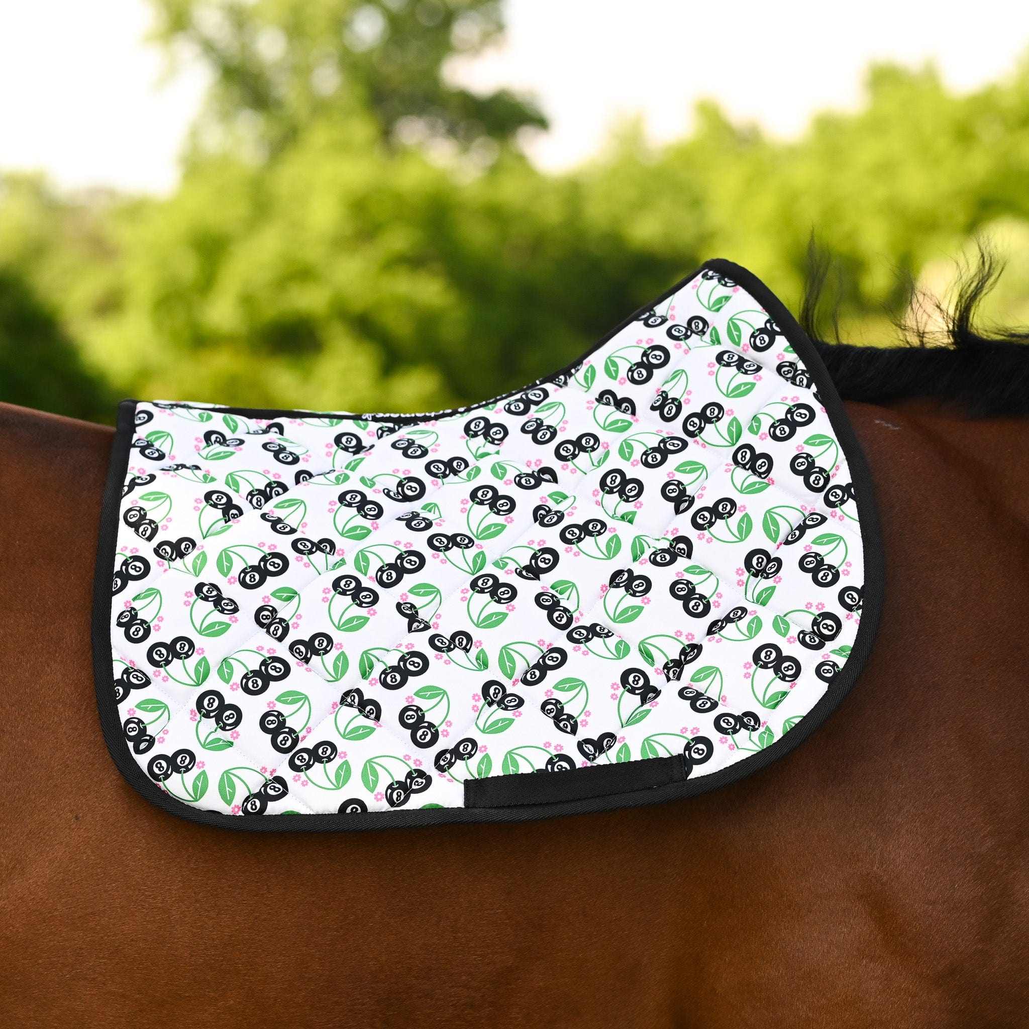 Dreamers & Schemers Magic 8 Ball Saddle Pad – patterned saddle pad, equestrian gift, horseback riding gear from Dreamers & Schemers Saddle Pads