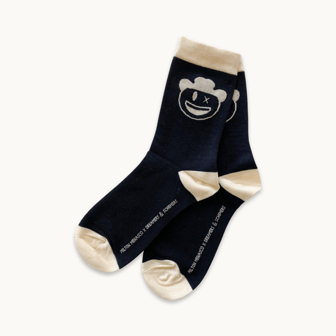 dreamers & schemers Crew Sock Black with Cream Points Milton Menasco x D&S Crew Socks equestrian boot socks boot socks thin socks riding socks pattern socks tall socks funny socks knee high socks horse socks horse show socks