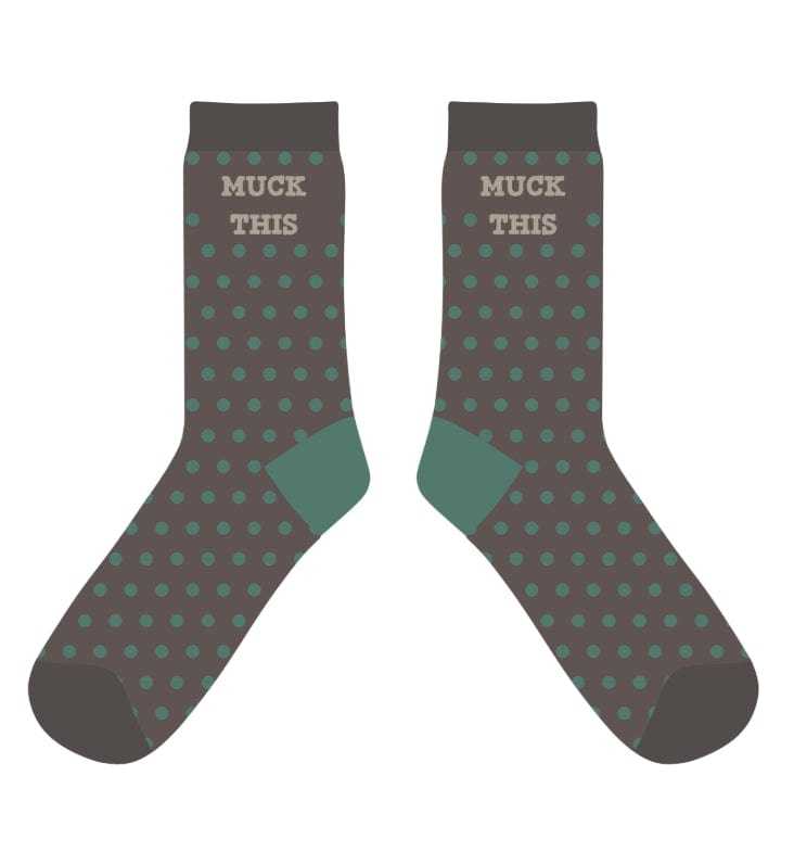 dreamers & schemers Crew Sock Brown Muck This Crew equestrian boot socks boot socks thin socks riding socks pattern socks tall socks funny socks knee high socks horse socks horse show socks