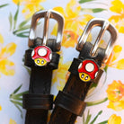 ManeJane Mushroom Spur Straps Spur Straps — black leather, non-stretch, hero image for English riders.