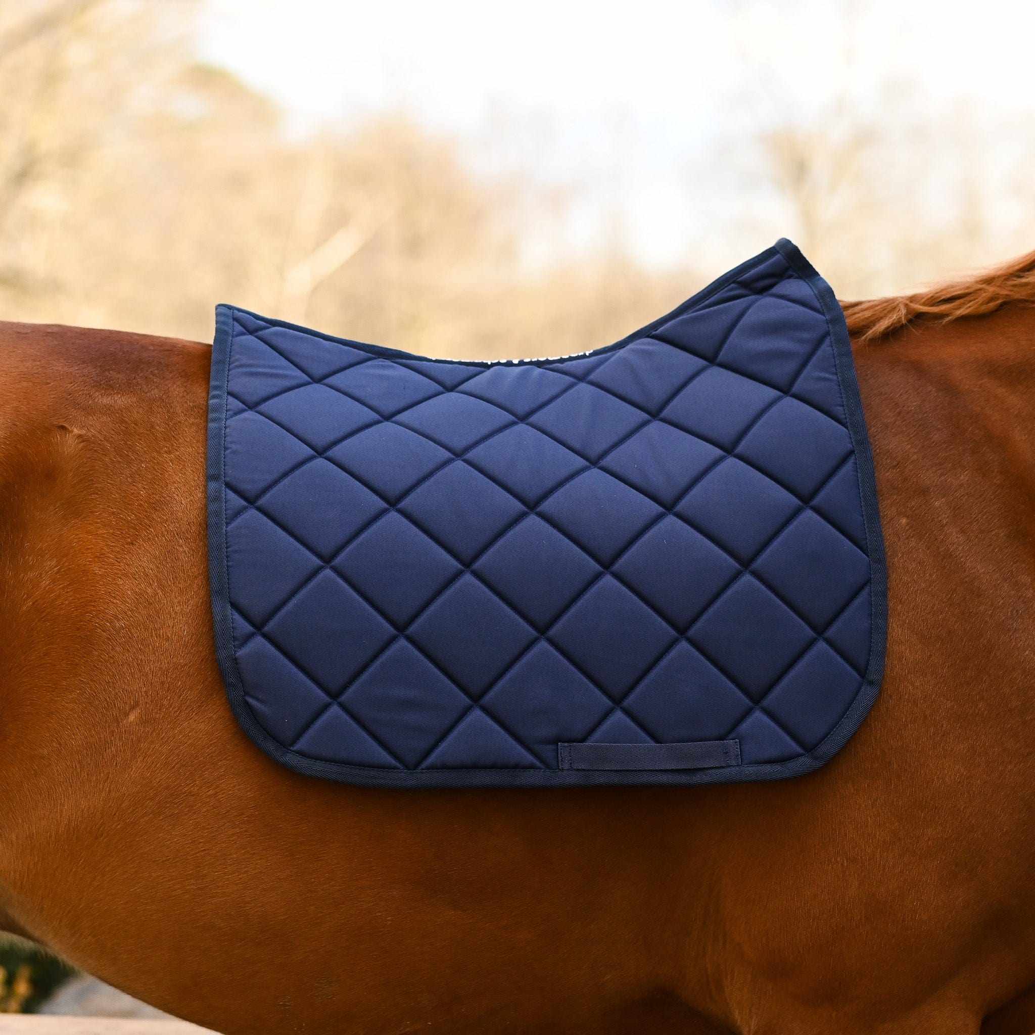 Dreamers & Schemers Navy Blue Saddle Pad – patterned saddle pad, equestrian gift, horseback riding gear from Dreamers & Schemers Saddle Pads