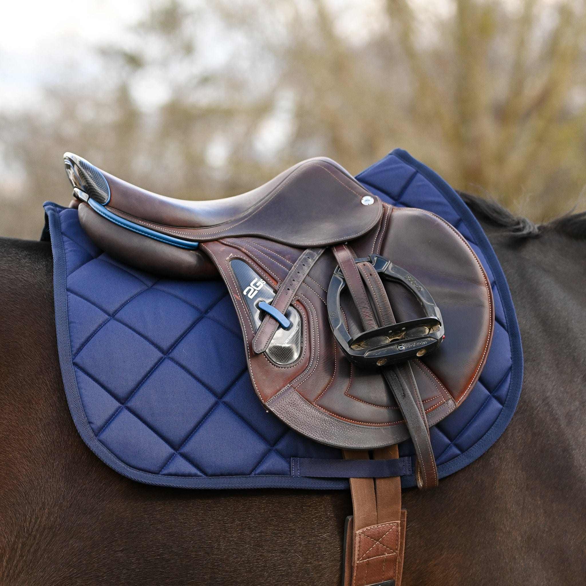 Dreamers & Schemers Navy Blue Saddle Pad – patterned saddle pad, equestrian gift, horseback riding gear from Dreamers & Schemers Saddle Pads