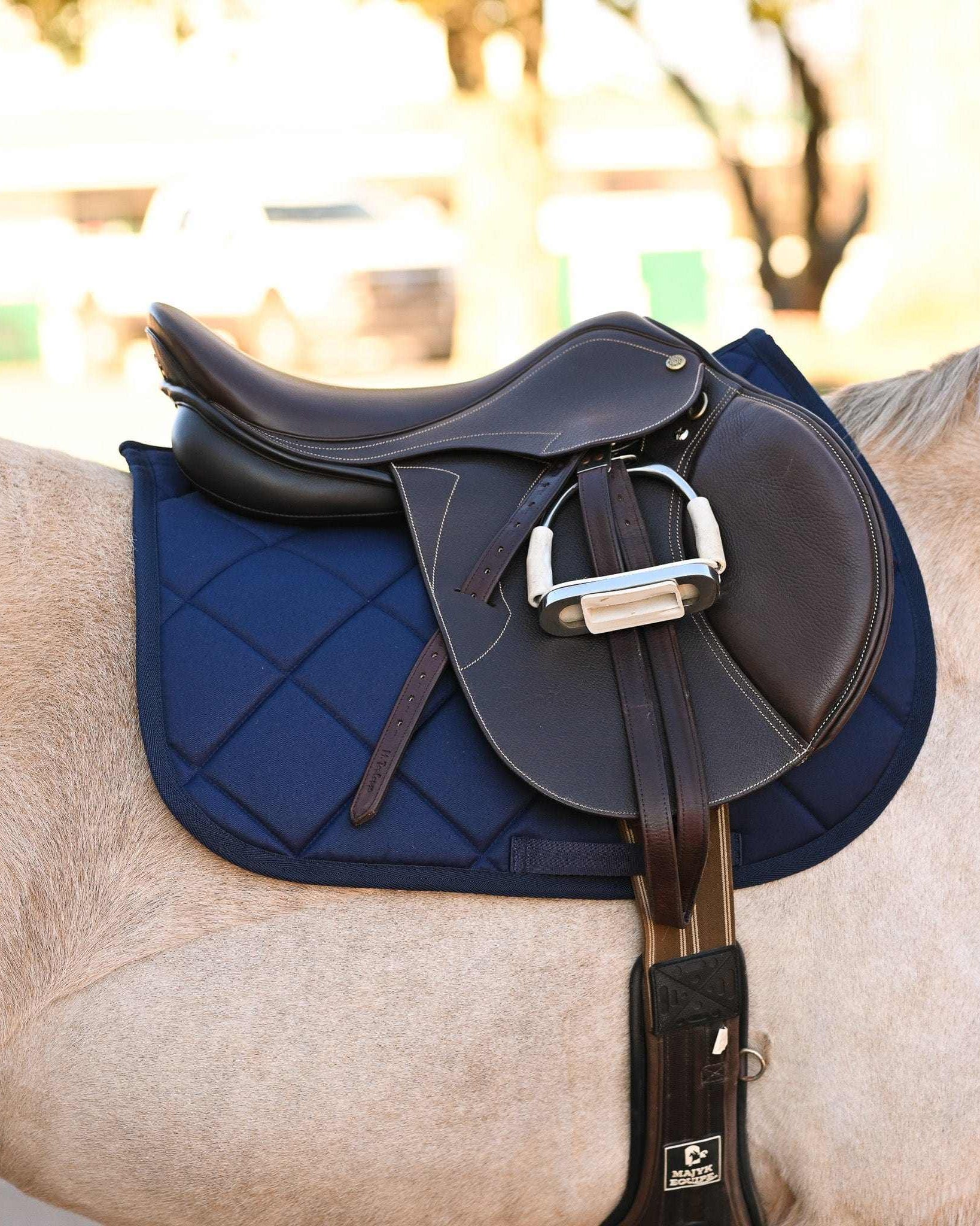 Navy Blue all-purpose saddle pad, additional view, by Dreamers & Schemers