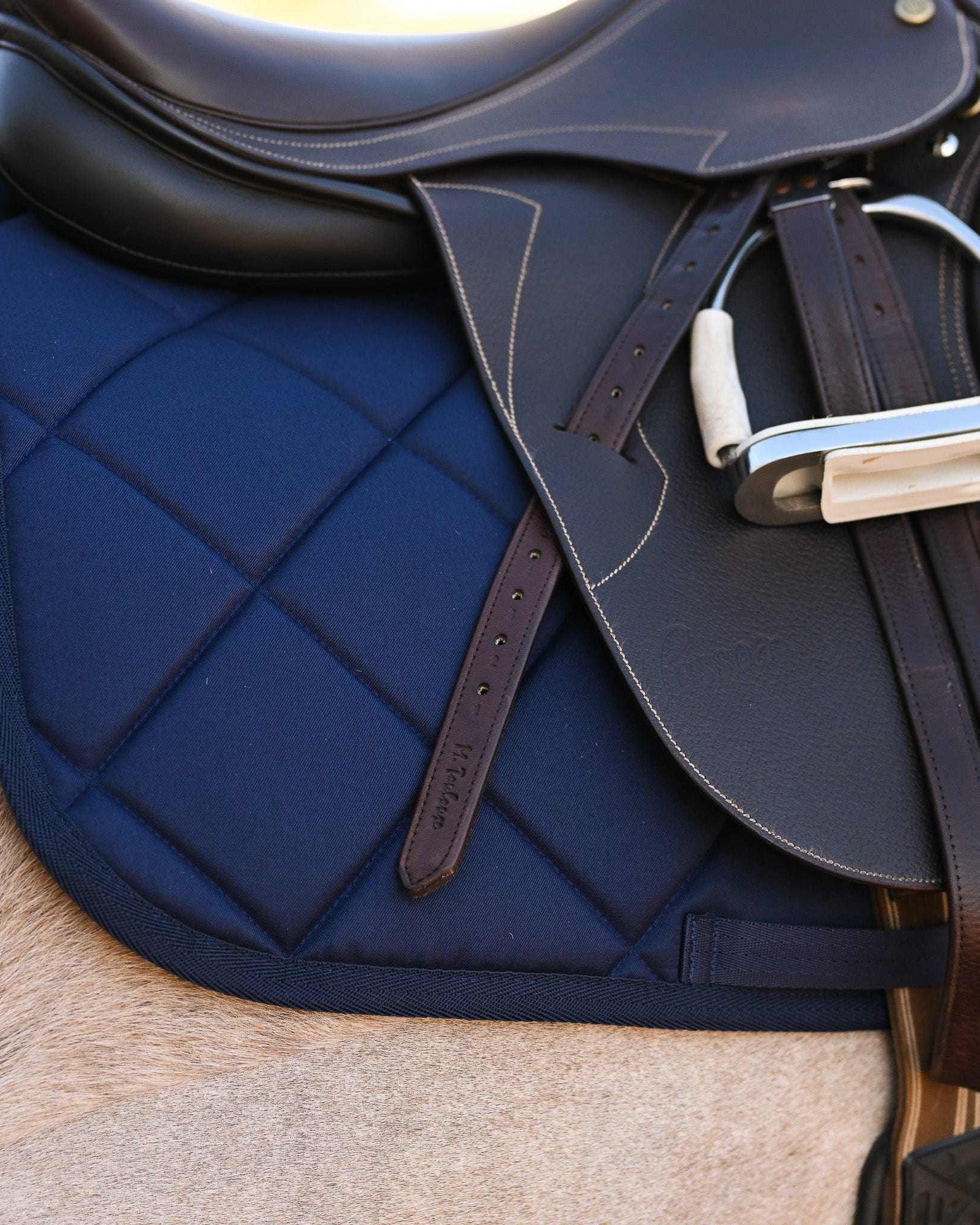 Navy Blue all-purpose saddle pad, additional view, by Dreamers & Schemers