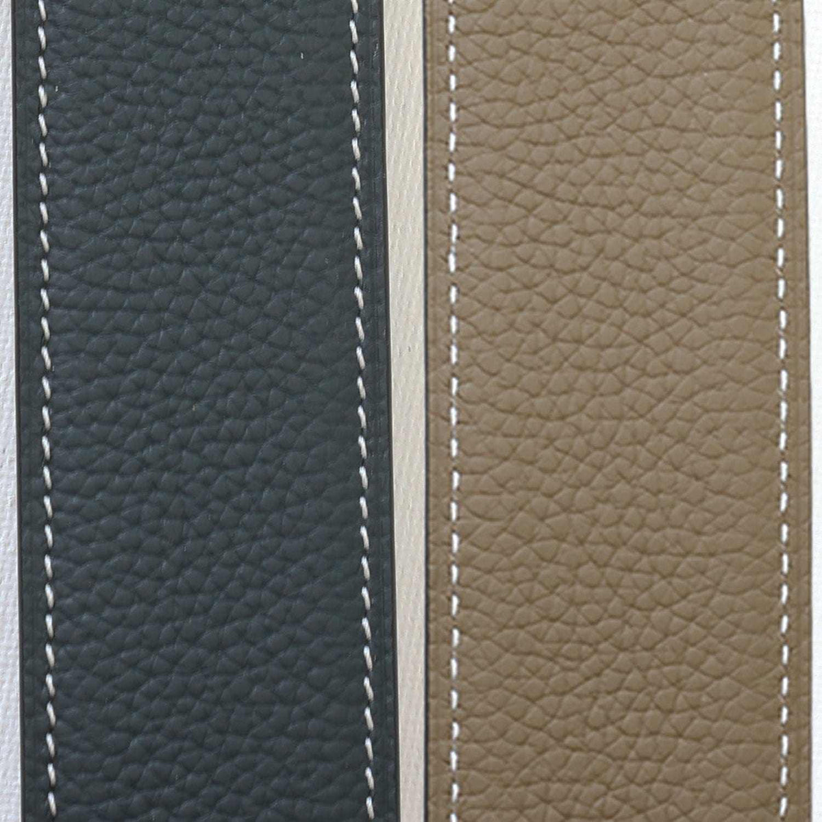ManeJane Navy/Taupe Reversible Leather Belt Strap reversible leather belt, additional view, equestrian accessory by Dreamers & Schemers