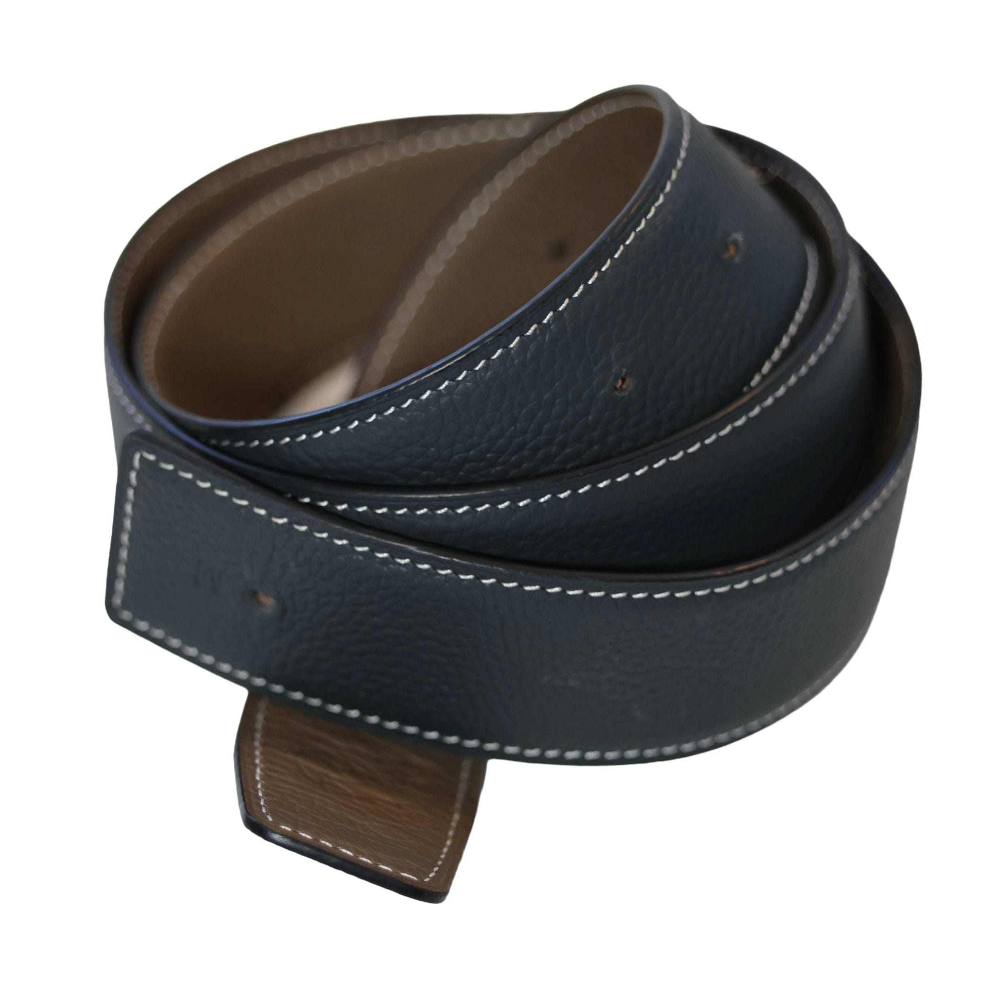 ManeJane Belt Navy/Taupe Reversible Leather Belt Strap equestrian boot socks boot socks thin socks riding socks pattern socks tall socks funny socks knee high socks horse socks horse show socks