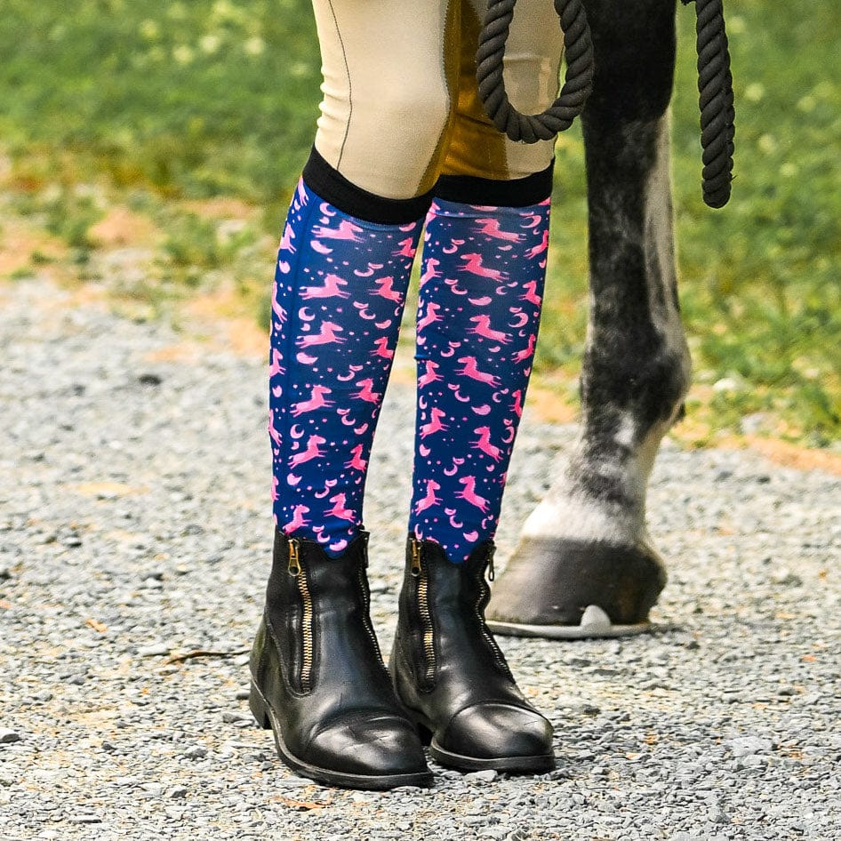 dreamers & schemers Pair & A Spare Neigh-Borhood Pair & A Spare Socks equestrian boot socks boot socks thin socks riding socks pattern socks tall socks funny socks knee high socks horse socks horse show socks