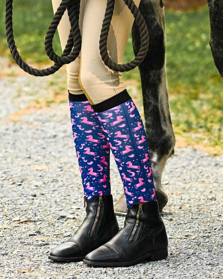 dreamers & schemers Pair & A Spare Neigh-Borhood Pair & A Spare Socks equestrian boot socks boot socks thin socks riding socks pattern socks tall socks funny socks knee high socks horse socks horse show socks