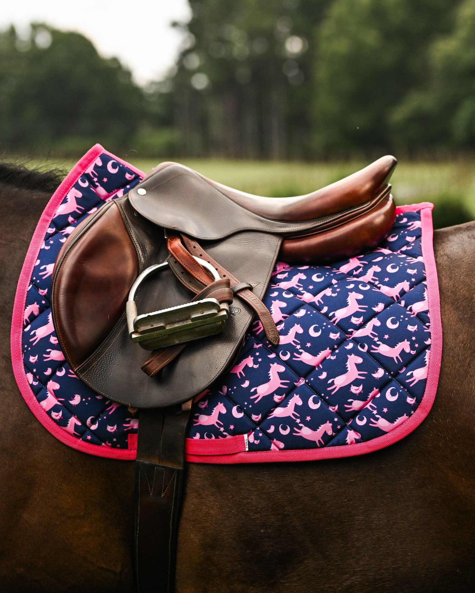 Dreamers & Schemers Neigh-Borhood Saddle Pad – patterned saddle pad, equestrian gift, horseback riding gear from Dreamers & Schemers Saddle Pads