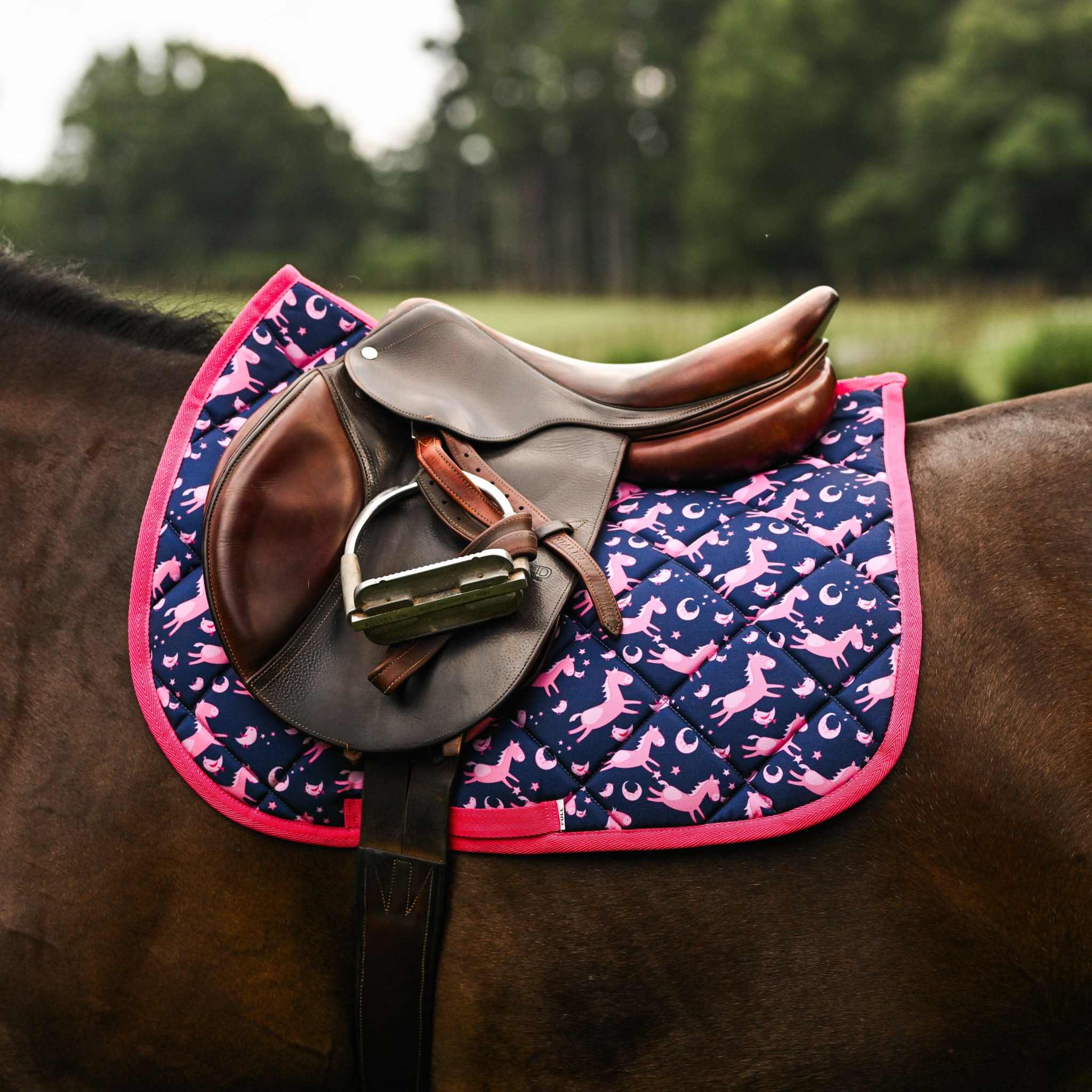 Dreamers & Schemers Neigh-Borhood Saddle Pad – patterned saddle pad, equestrian gift, horseback riding gear from Dreamers & Schemers Saddle Pads