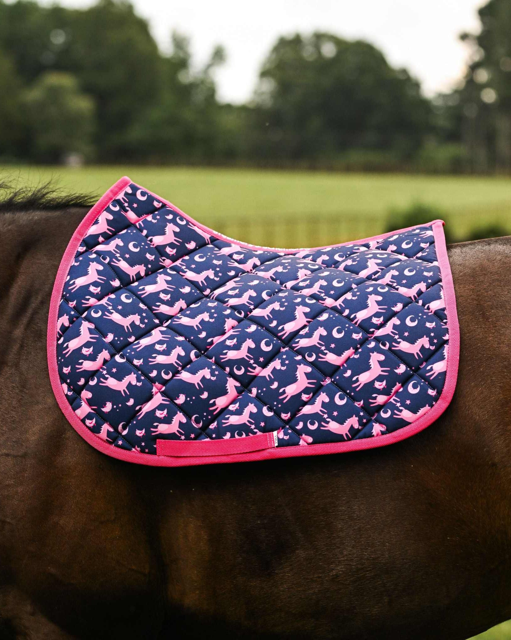 Dreamers & Schemers Neigh-Borhood Saddle Pad – patterned saddle pad, equestrian gift, horseback riding gear from Dreamers & Schemers Saddle Pads