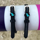 Nice Dino Spur Straps ManeJane black leather spur straps with non-stretch interior and stainless steel buckle for English r.