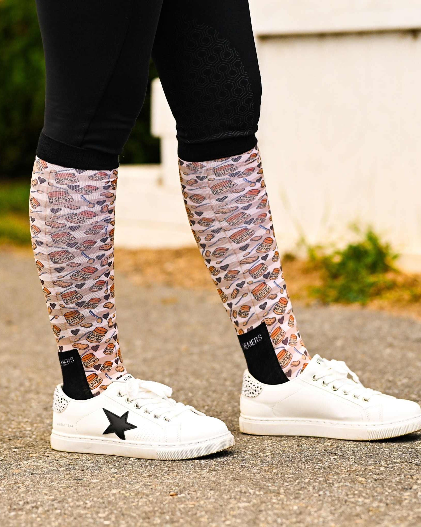 dreamers & schemers Pair & A Spare Nuts About You Pair & A Spare Socks equestrian boot socks boot socks thin socks riding socks pattern socks tall socks funny socks knee high socks horse socks horse show socks