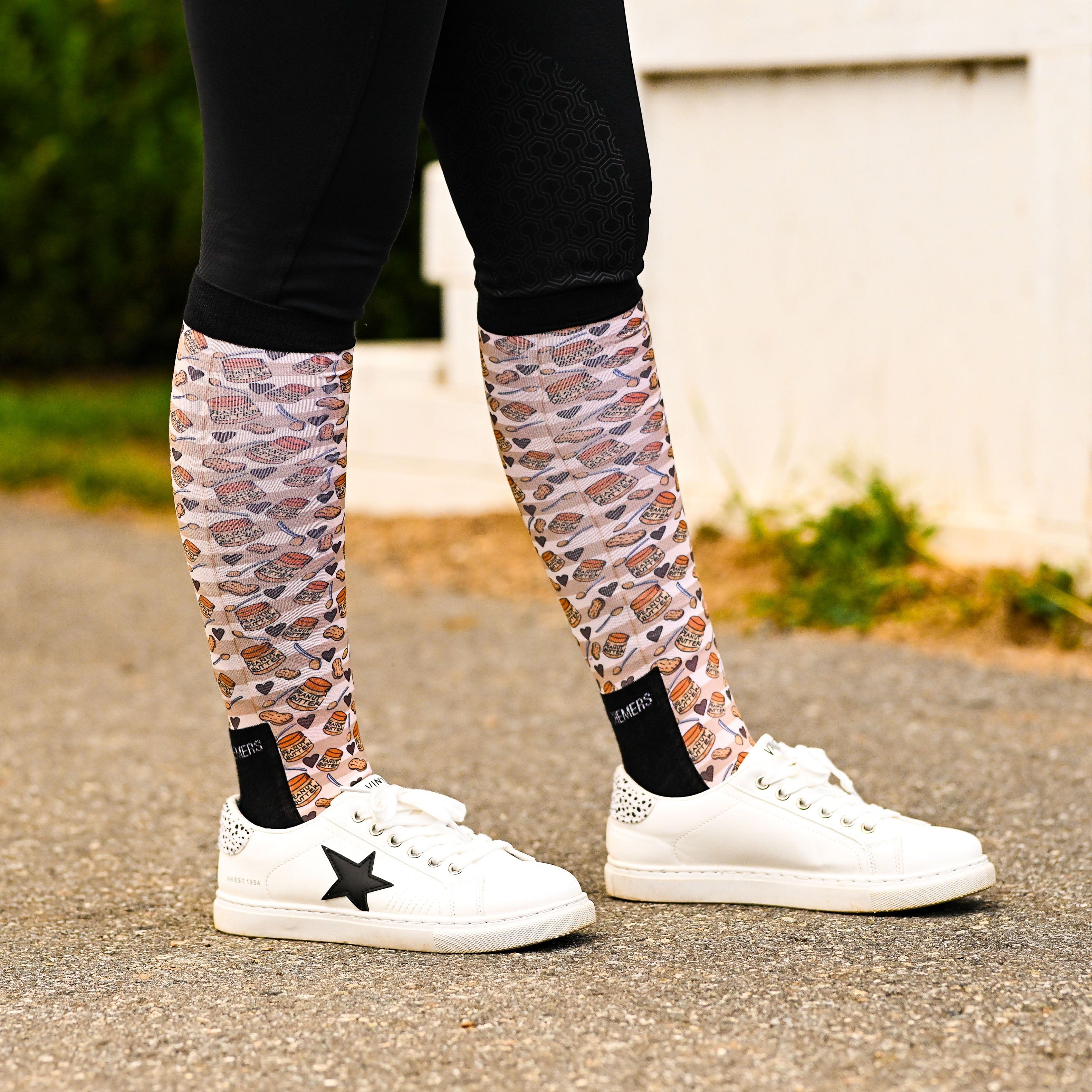 dreamers & schemers Pair & A Spare Nuts About You Pair & A Spare Socks equestrian boot socks boot socks thin socks riding socks pattern socks tall socks funny socks knee high socks horse socks horse show socks