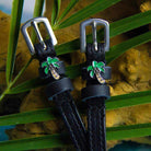 ManeJane Black Spur Straps 14 inch (youth) Palm Tree Spur Straps equestrian boot socks boot socks thin socks riding socks pattern socks tall socks funny socks knee high socks horse socks horse show socks