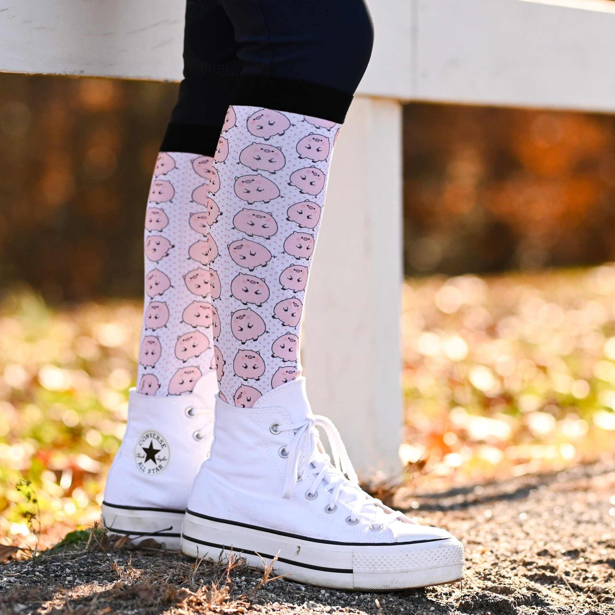 dreamers & schemers Pair & A Spare Piggies Pair & a Spare Socks equestrian boot socks boot socks thin socks riding socks pattern socks tall socks funny socks knee high socks horse socks horse show socks