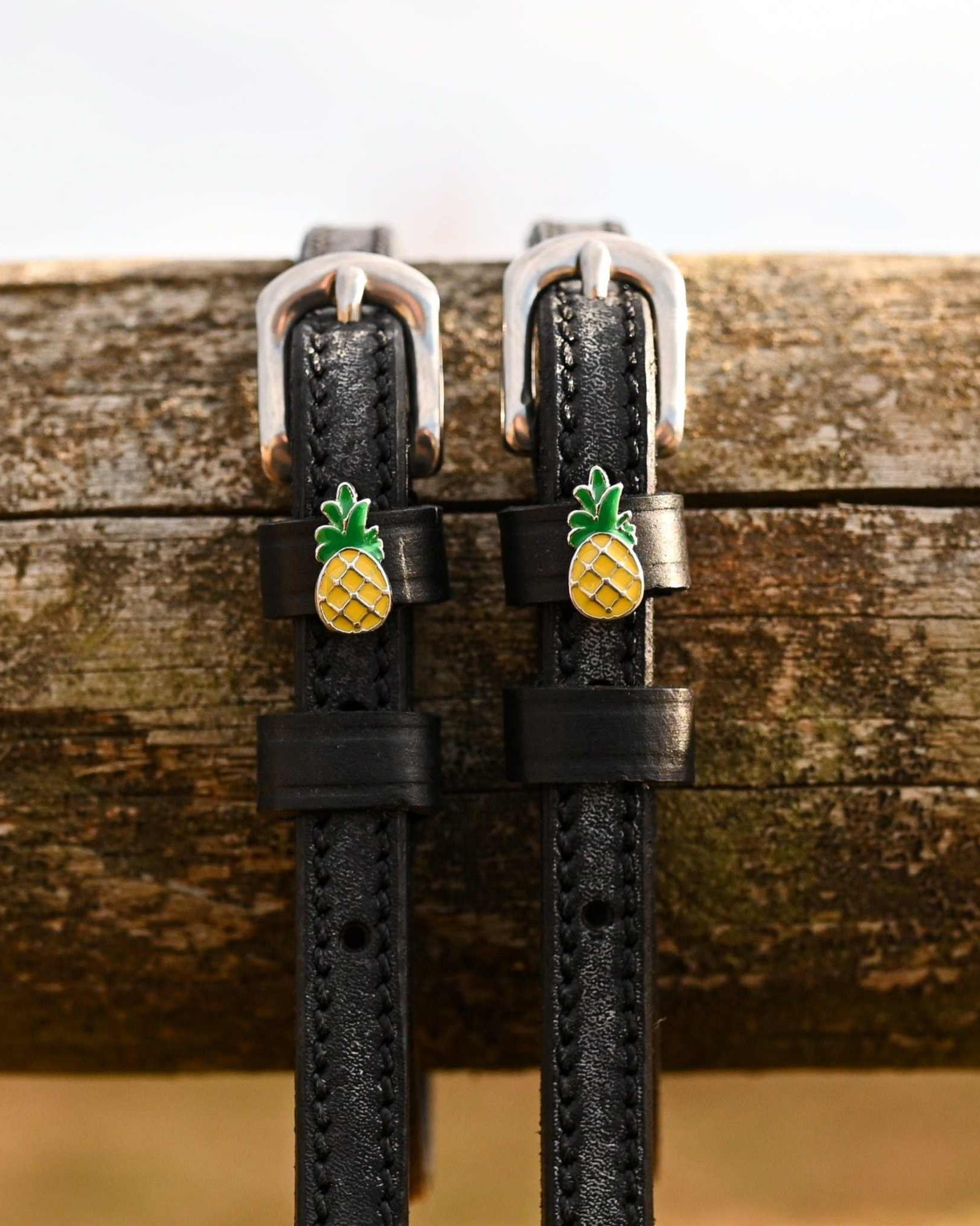 ManeJane Spur Straps 17 inch (adult) Pineapple Spur Straps equestrian boot socks boot socks thin socks riding socks pattern socks tall socks funny socks knee high socks horse socks horse show socks