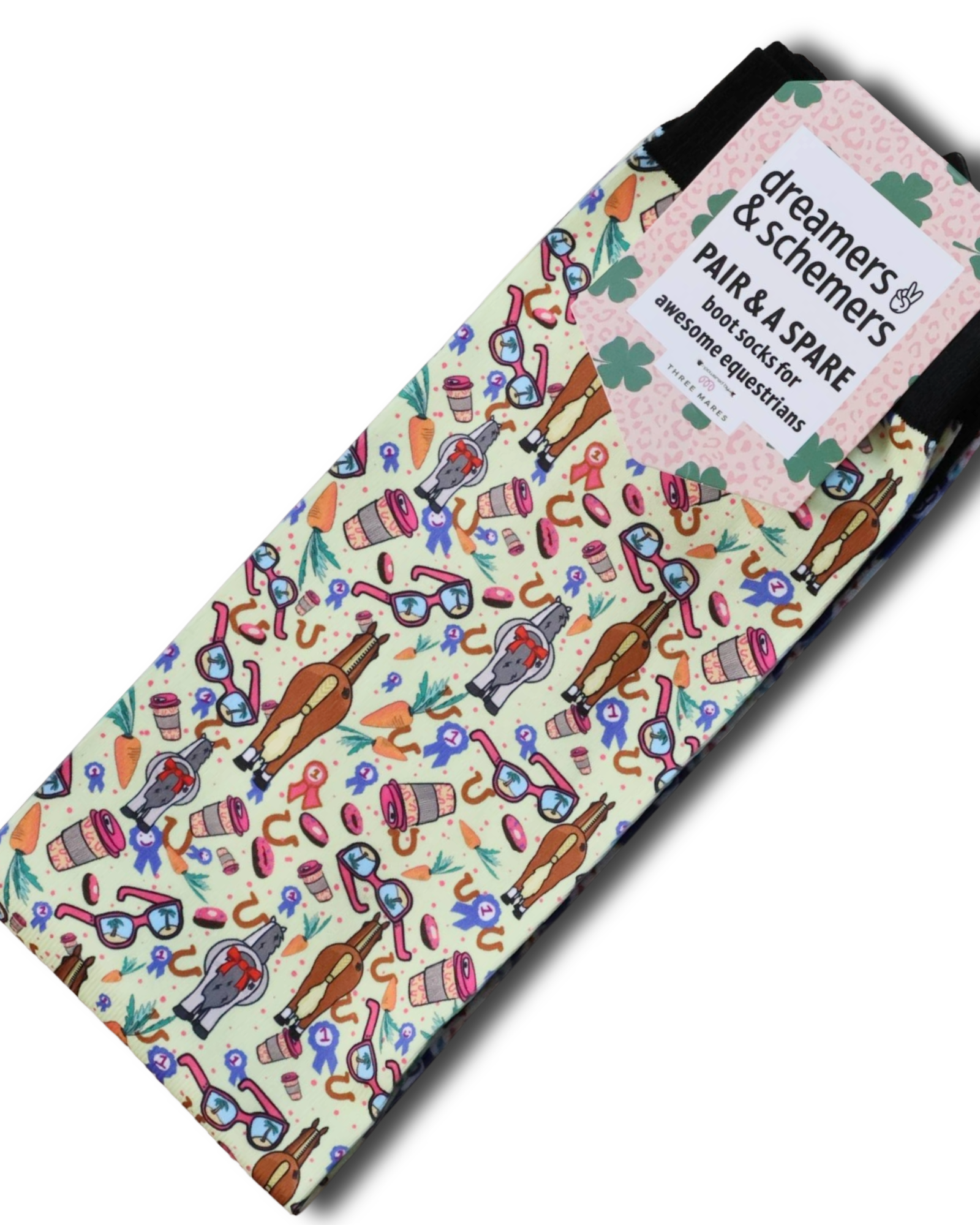 Pony Party Pair & a Spare equestrian boot socks in Light Blue, by Dreamers & Schemers